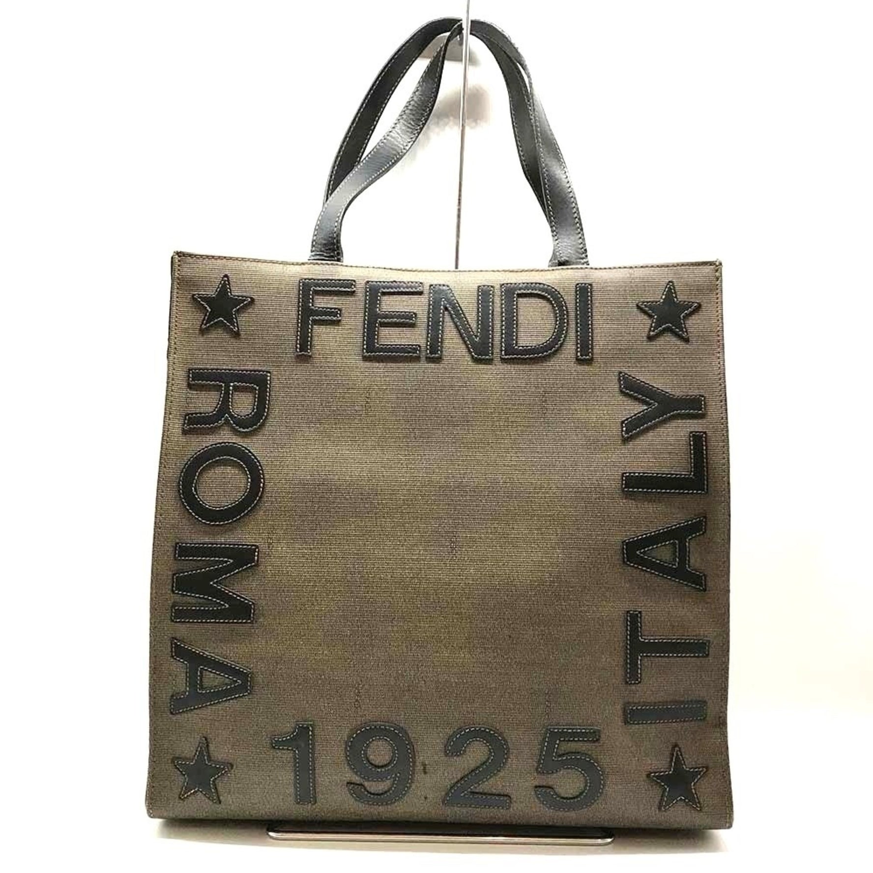 FENDI 1925 ROMA ITALY Tote Bag Black Leather