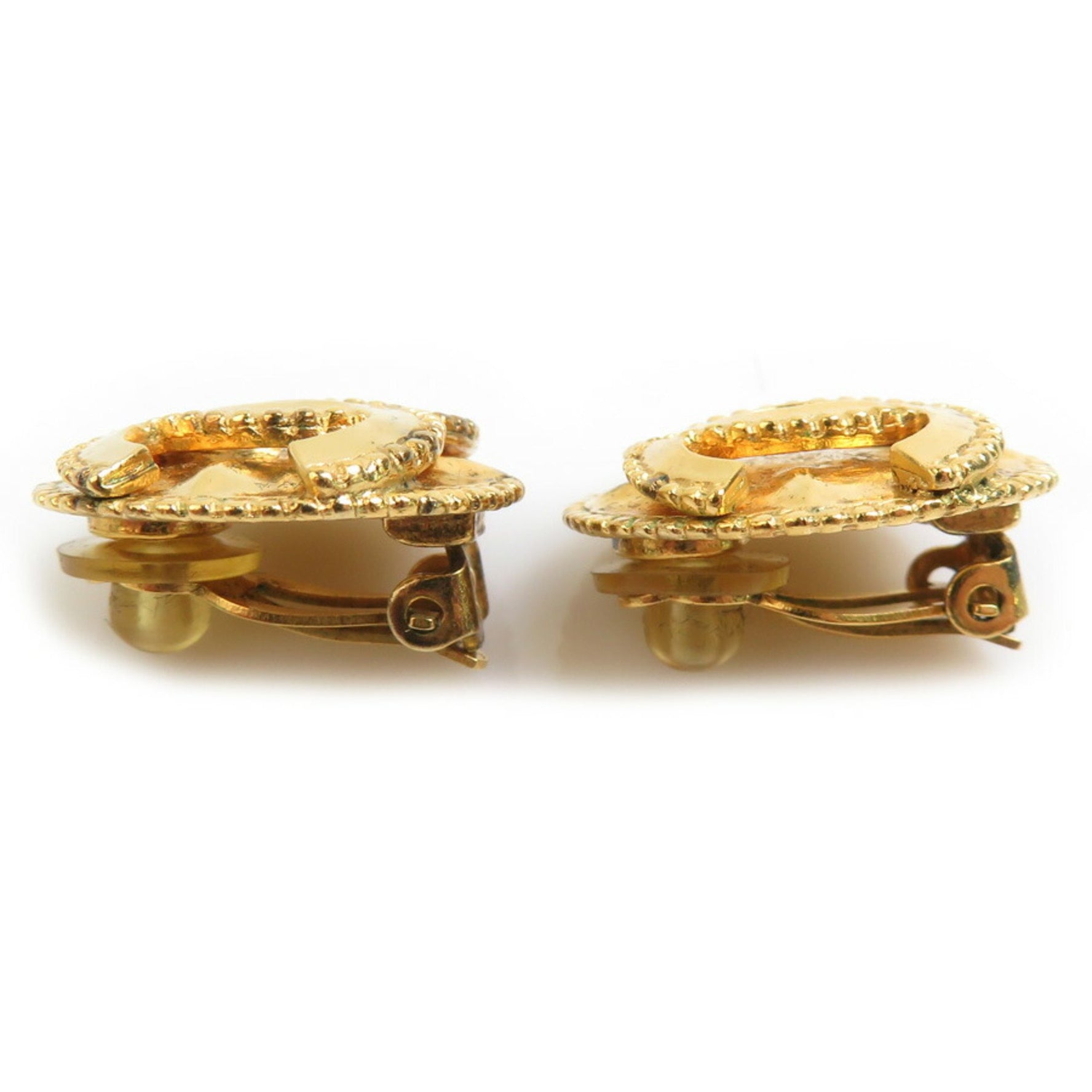 CHANEL Coco Mark Metal Earrings