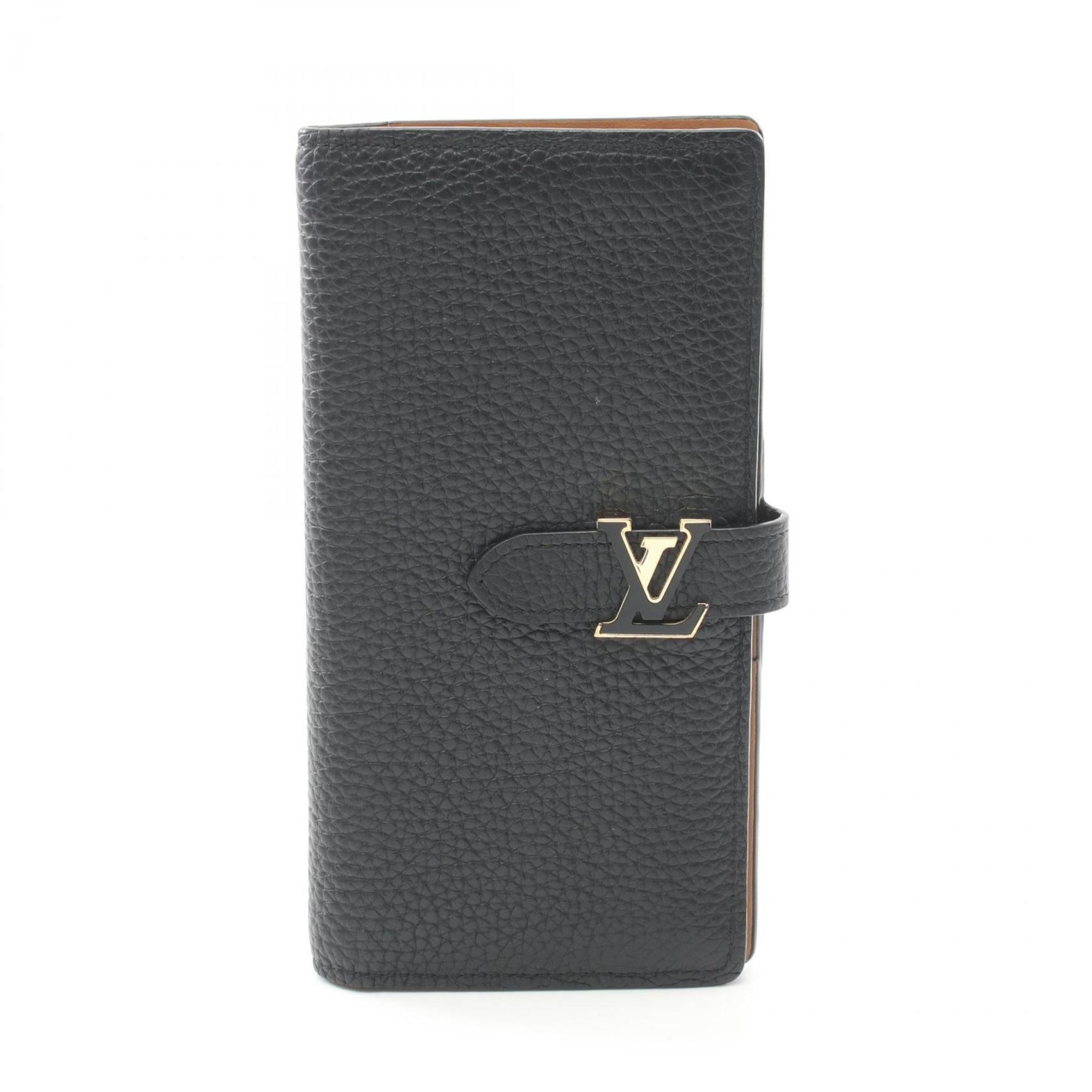 Louis Vuitton LV Vertical Wallet Noir Bi-fold Long Taurillon Leather