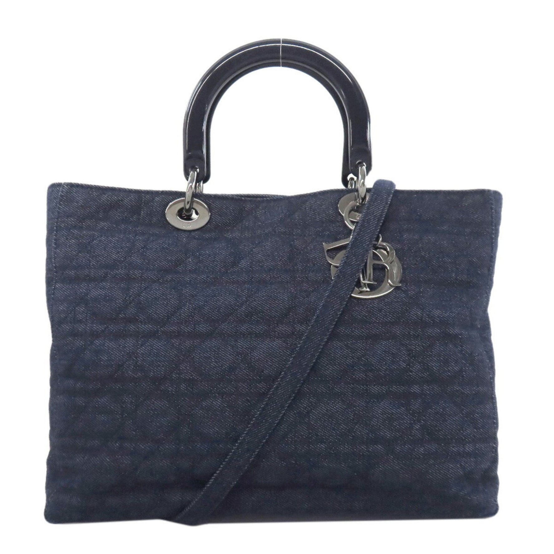 Christian Dior Lady Cannage Tote Handbag Denim