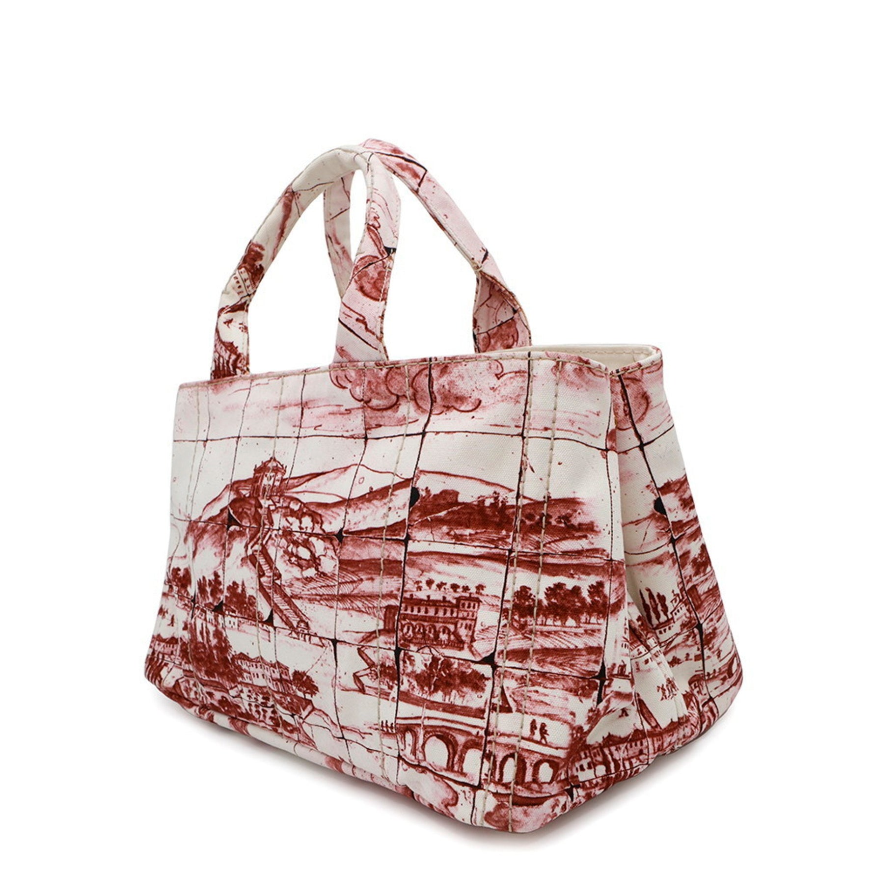 Prada Tote Bag Canapa Canvas White