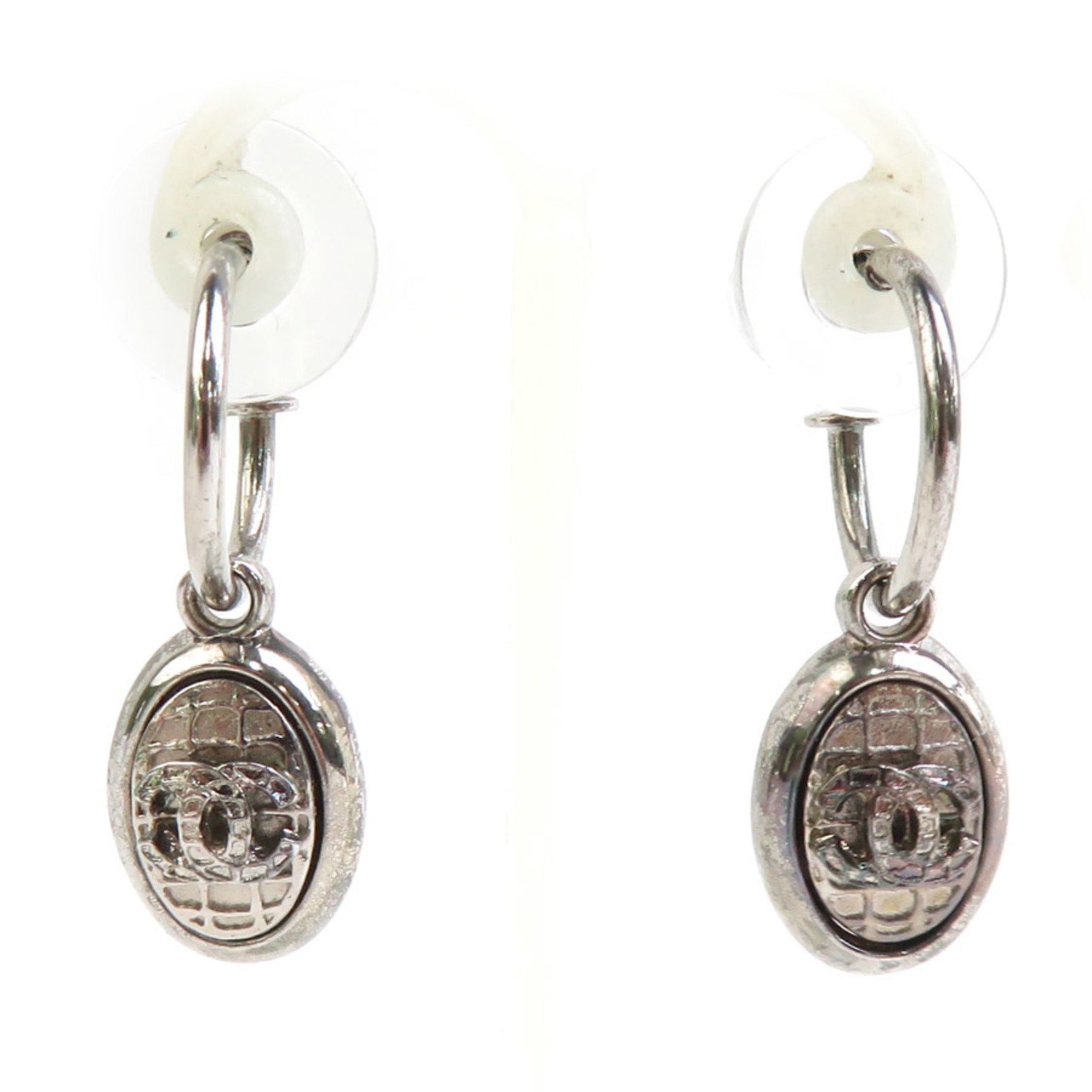 CHANEL Coco Mark Metal Earrings