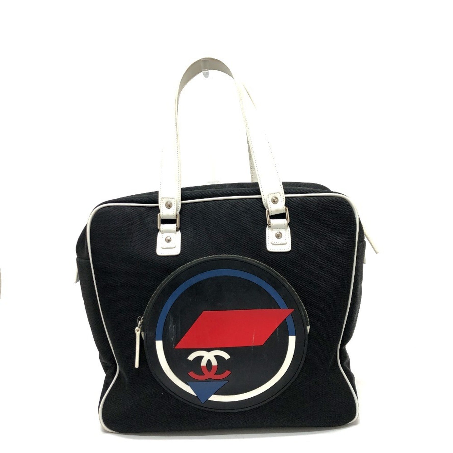 CHANEL Airline CC Coco Mark Sport Shoulder Bag, Canvas, Black