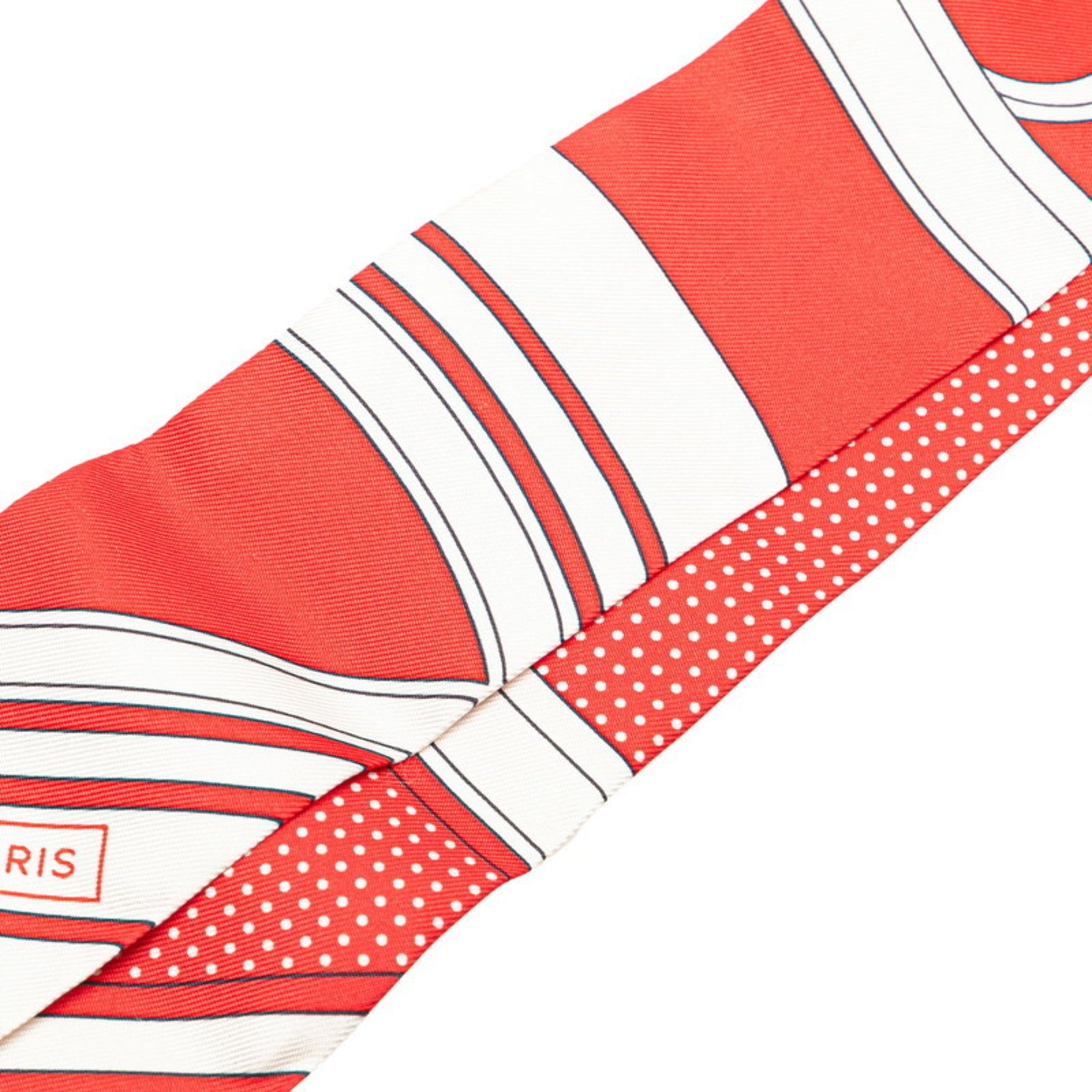 Hermes Hermès Twilly WASHINGTON'S CARRIAGE George Washington Carriage Scarf, Red and White Silk