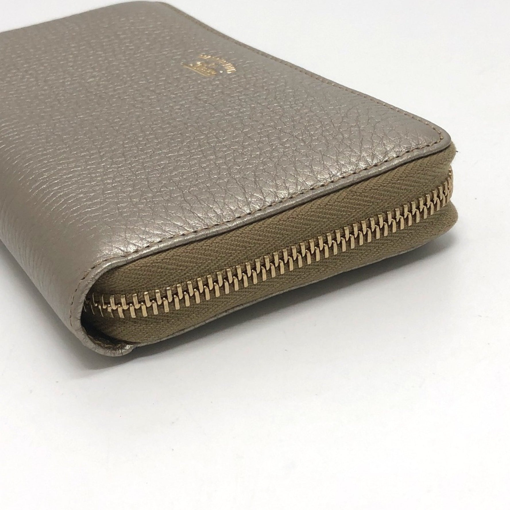 Gucci Bamboo Zip Around Long Wallet Champagne