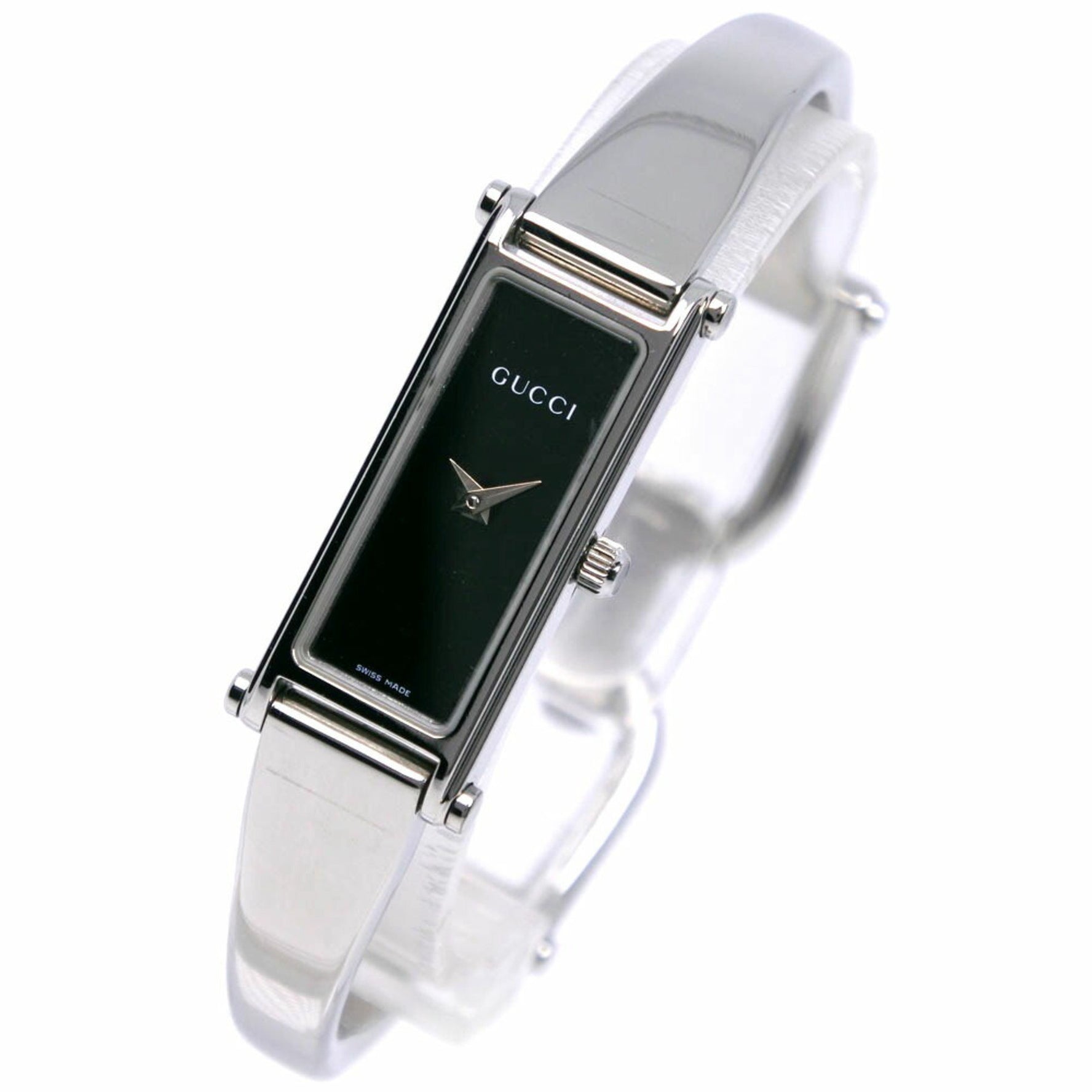 Gucci Watch Stainless Steel Quartz Analog Display Black Dial
