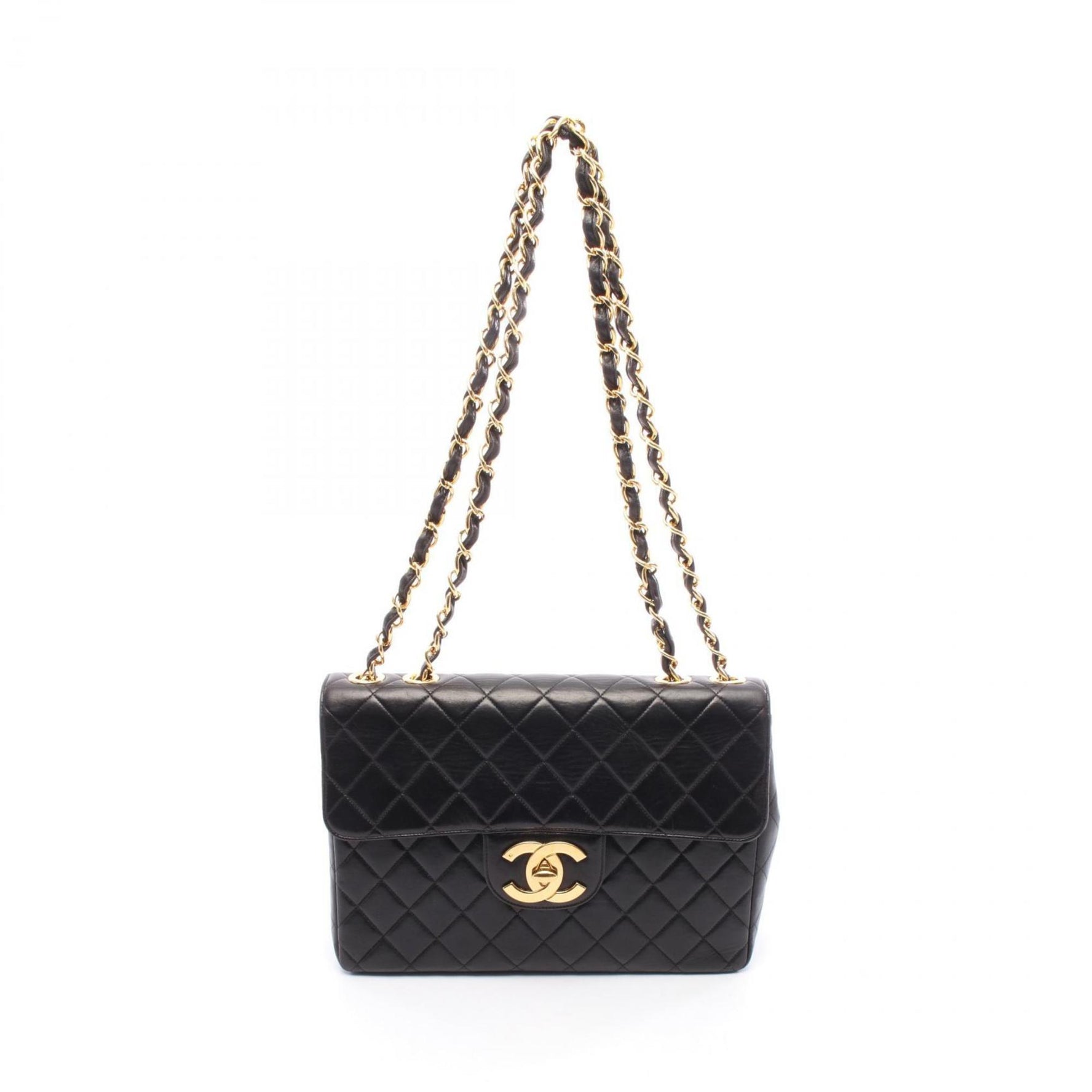 CHANEL Deca Matelasse 30 Single Flap Shoulder Bag in Lambskin Leather