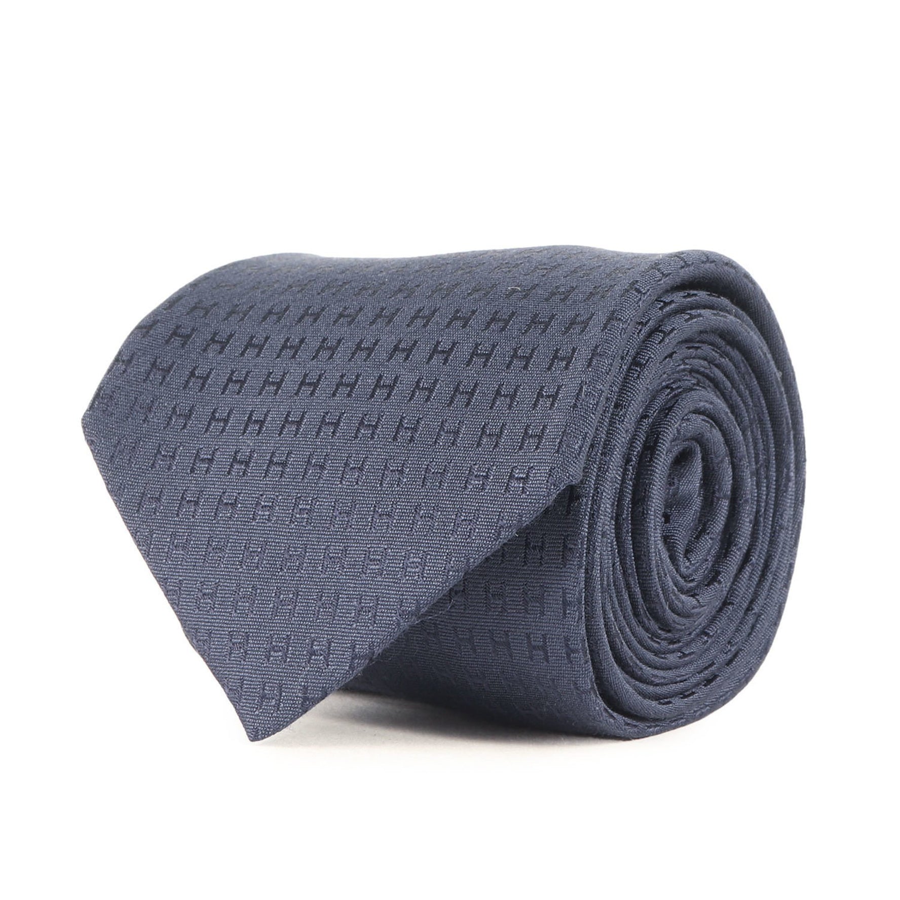 HERMES Hermès Blue Jacquard Silk Tie, Made in France