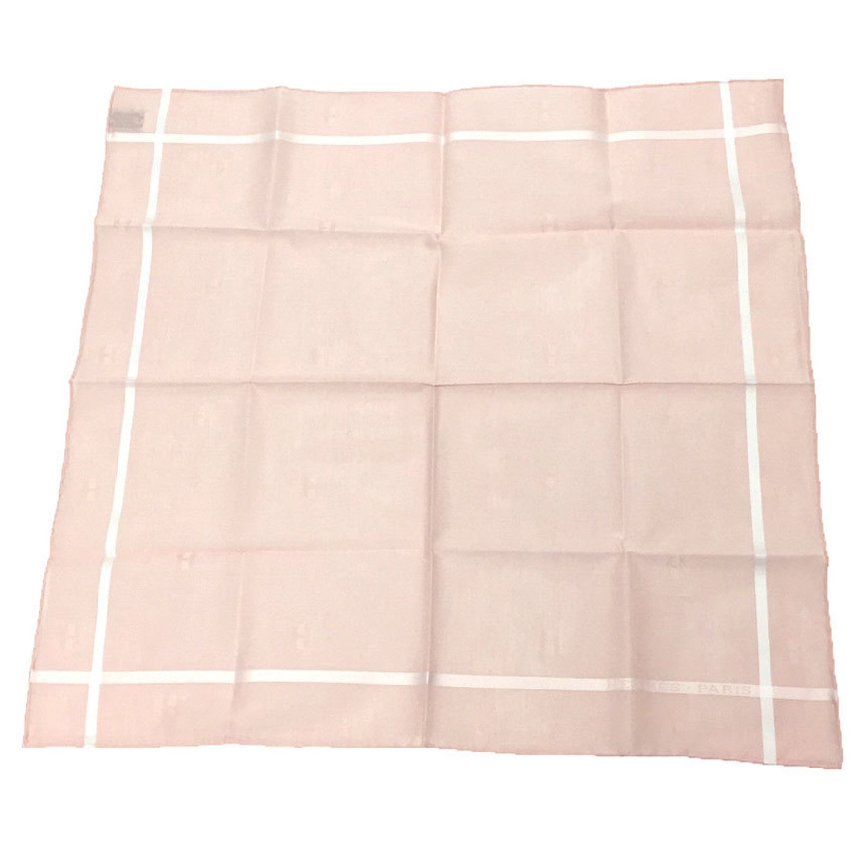 HERMES Handkerchief Cotton Carré Jacquard H Passant Unisex Pocket Square Neckerchief 100% Light Pink Unused