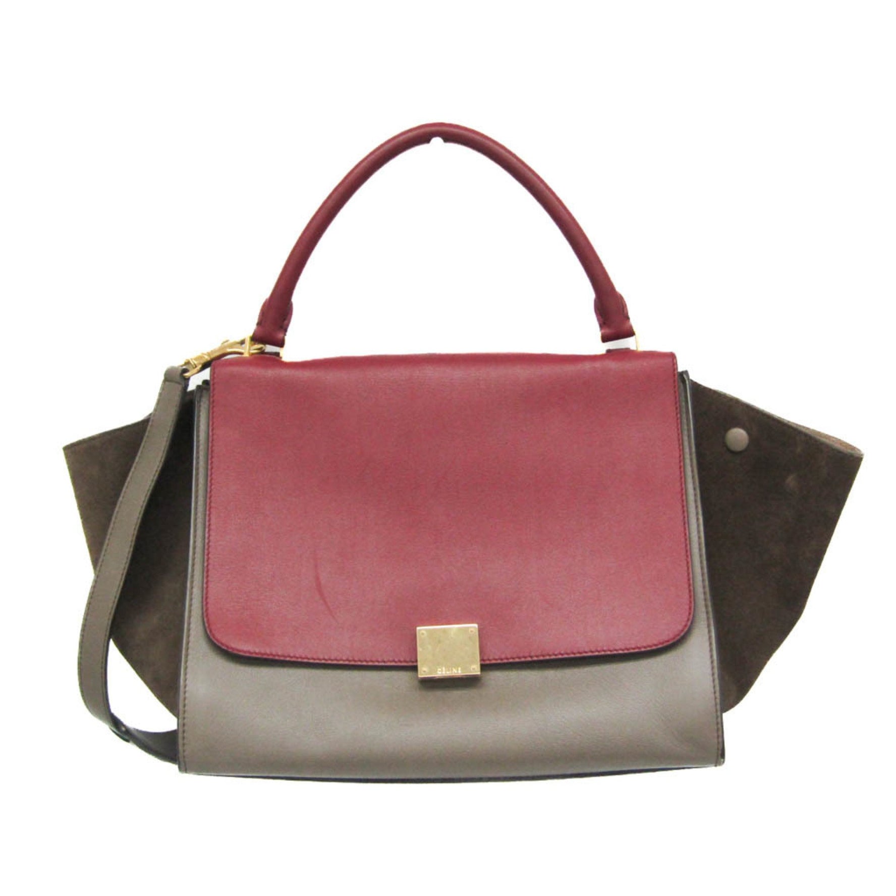 Celine Trapeze Leather,Suede Handbag,Shoulder Bag Brown,Gray,Red Color