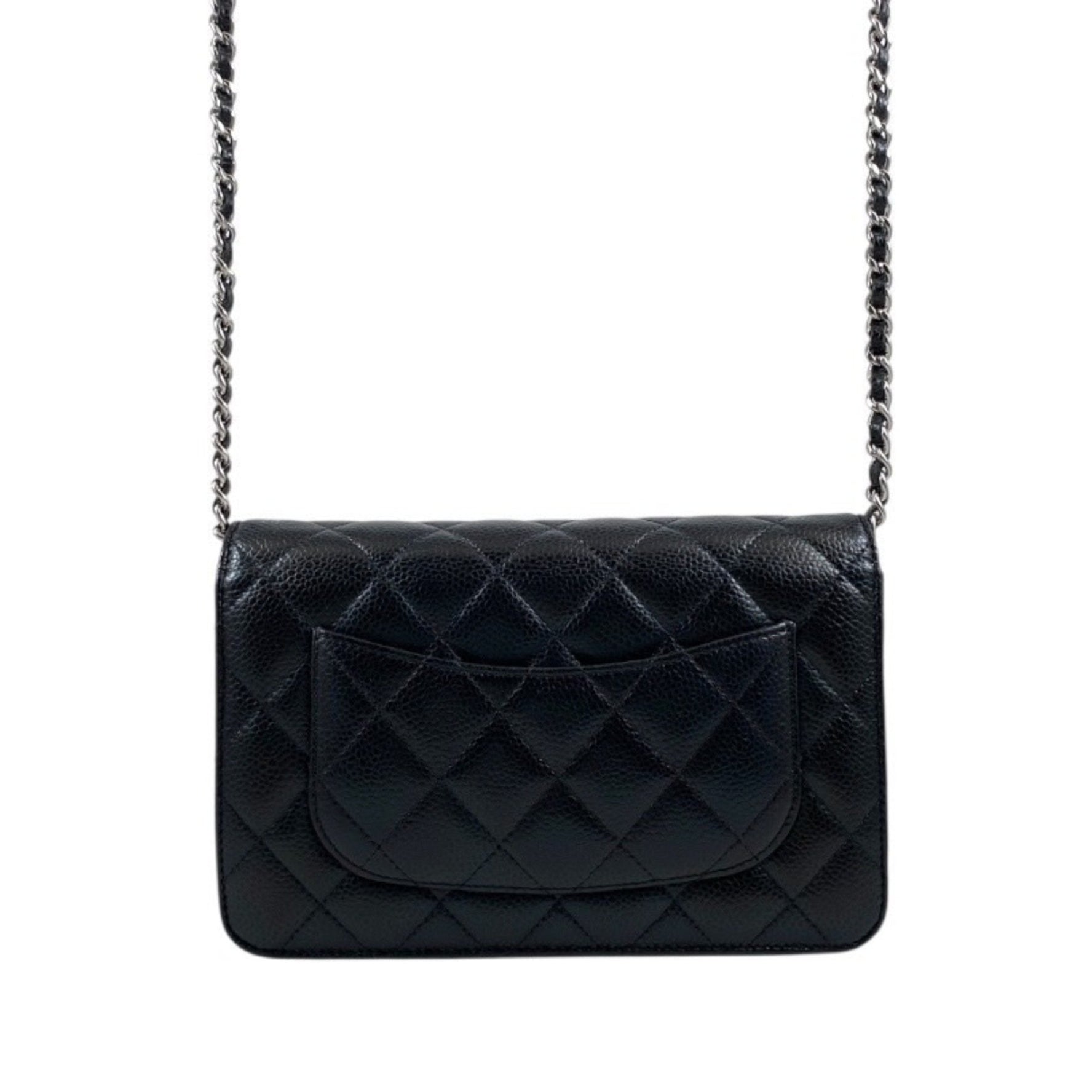 CHANEL Matelasse Classic Chain Wallet Shoulder Bag Random Serial Number, Caviar Leather