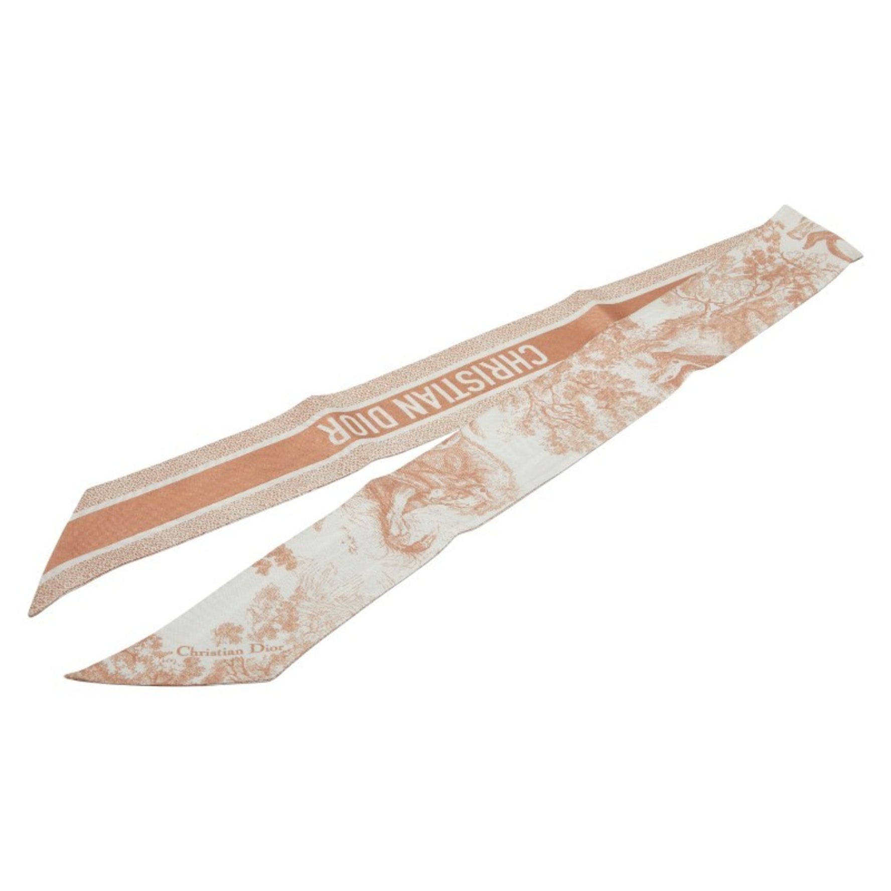 Christian Dior Dior Mitzah logo scarf/muffler in beige and white silk .