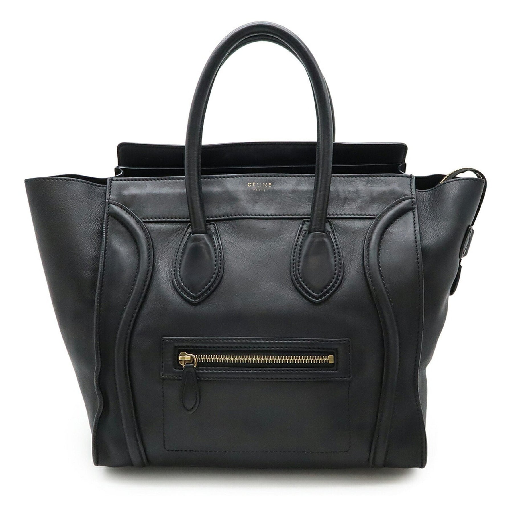 CELINE Luggage Mini Shopper Tote Bag, Leather