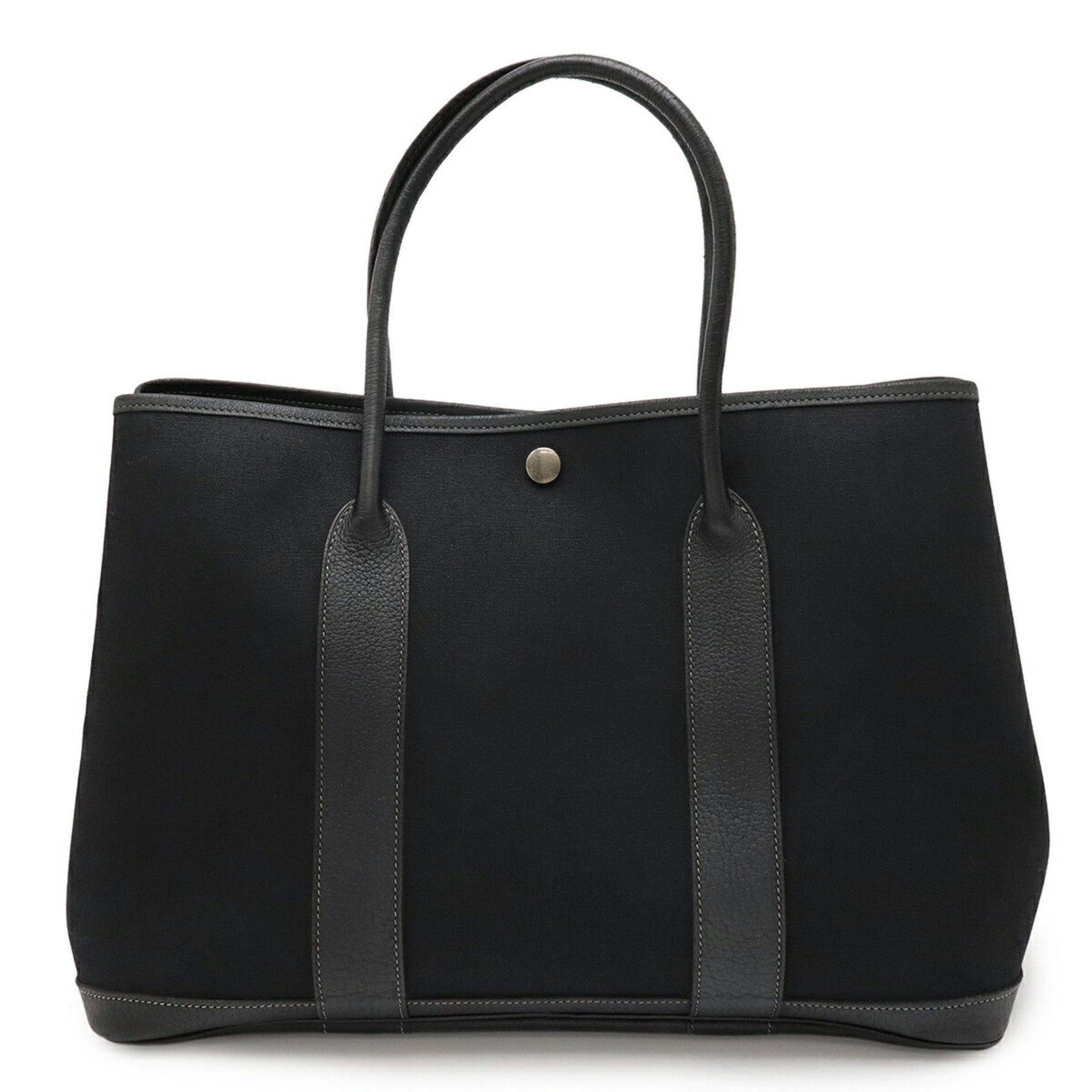 HERMES Garden PM Tote Bag, Handbag, Toile H Canvas, Leather, Stamp