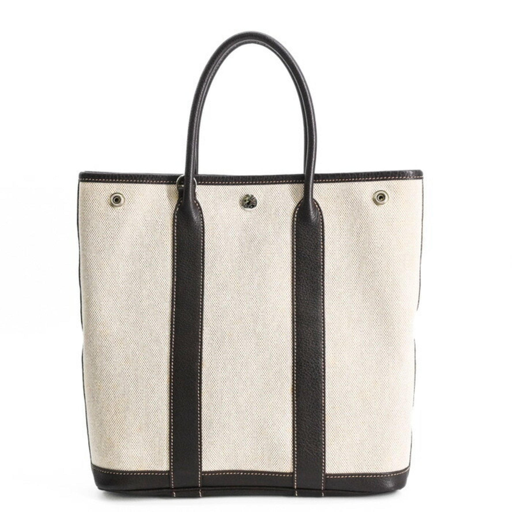 HERMES Garden File PM handbag, tote bag, shoulder leather, maroon toile ash #H