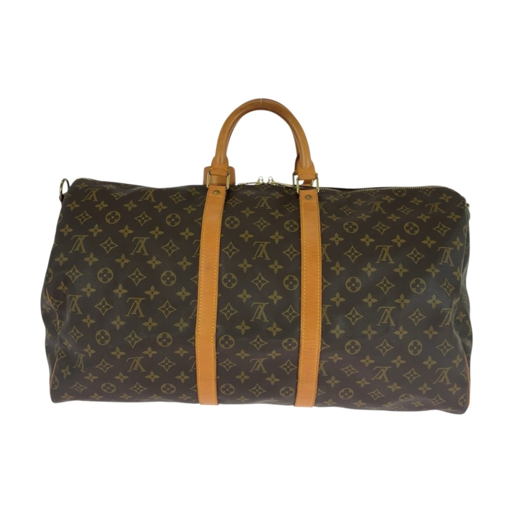 LOUIS VUITTON Monogram Keepall Bandouliere 55 Brown with Gold Hardware, Boston/Shoulder Bag