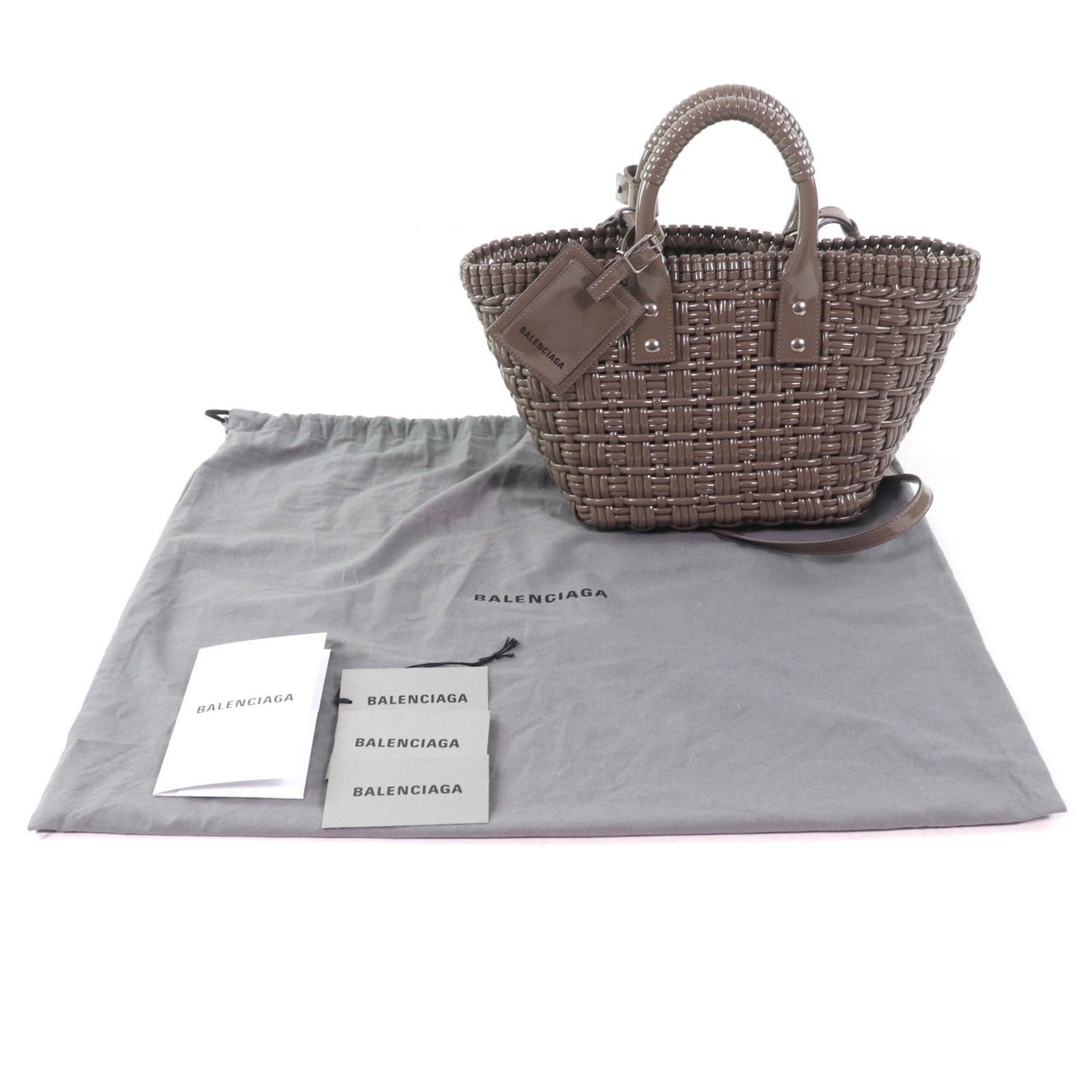 BALENCIAGA Bistro XS Basket Bag with Shoulder Strap, Includes Dust Bag, Made in Italy