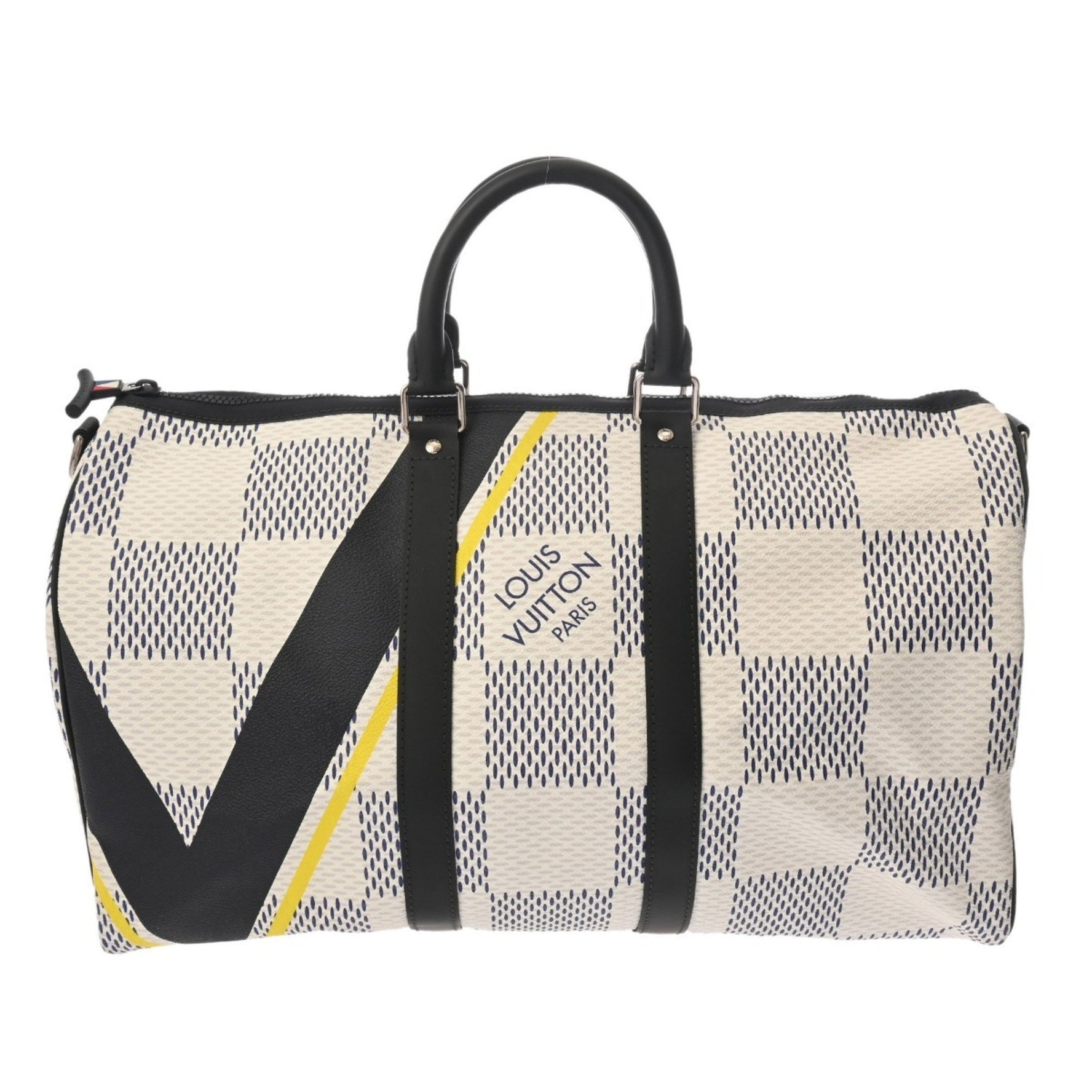 LOUIS VUITTON Damier Chance Keepall Bandouliere 40 2017 America's Cup Leather Boston Bag