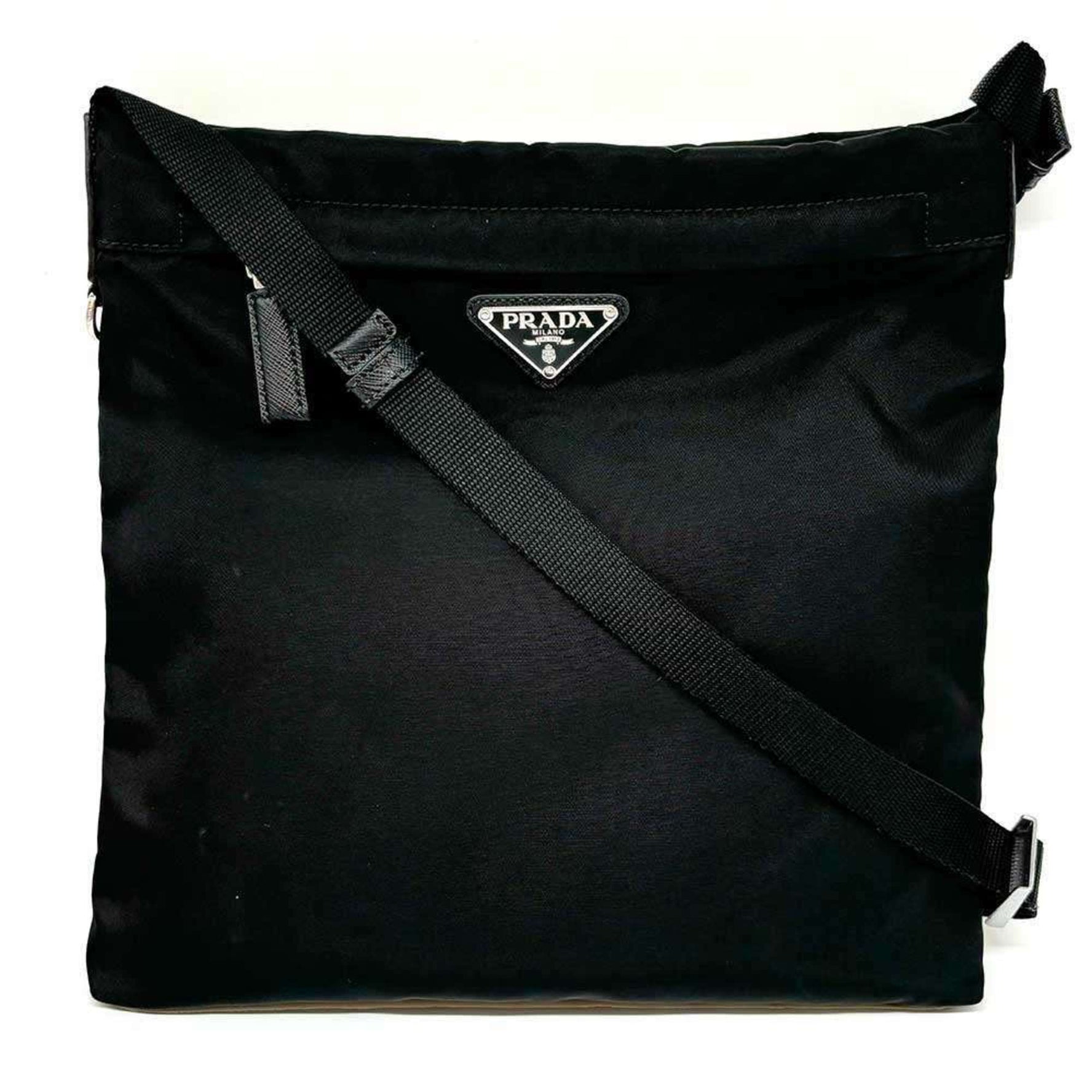 Prada Shoulder Bag Nylon Black Triangle