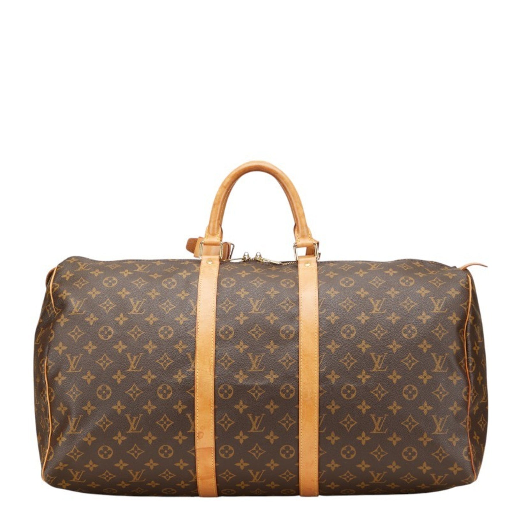 Louis Vuitton Monogram Keepall 55 Boston Bag PVC Leather