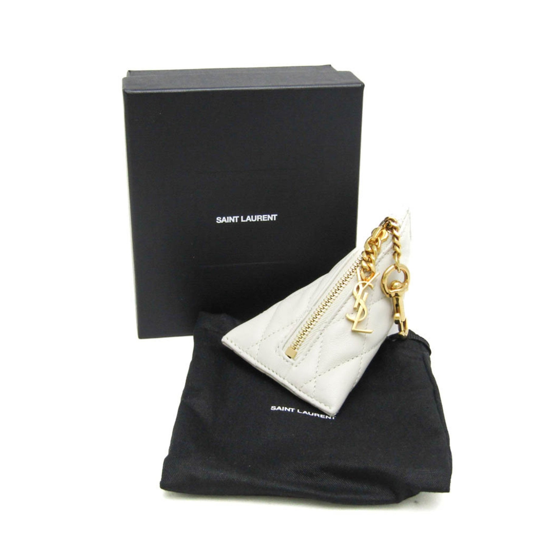 Saint Laurent Quilting Leather Coin Purse/coin Case