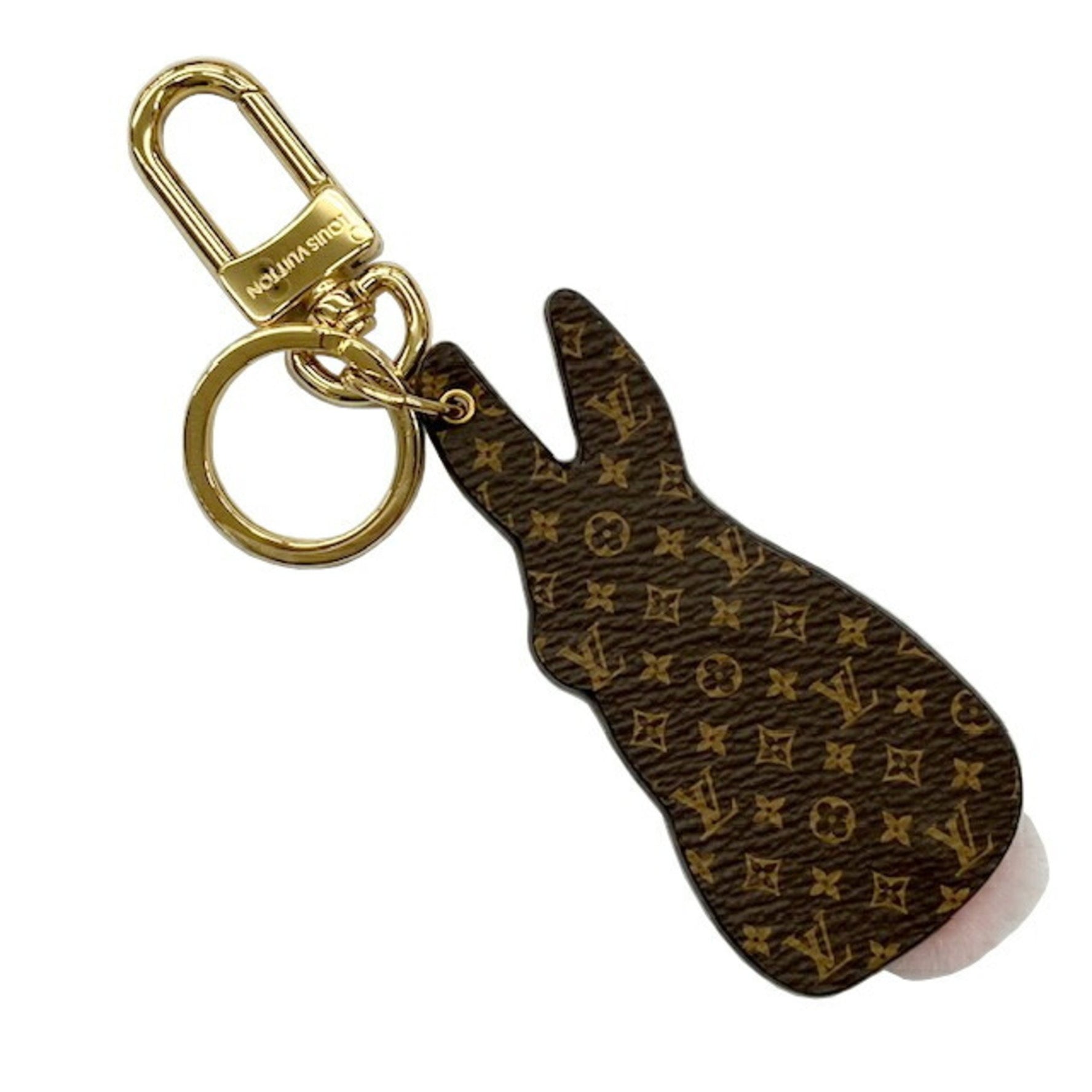 LOUIS VUITTON Louis Vuitton Bunny Keychain Pale Pink Monogram Mink Fur Rabbit