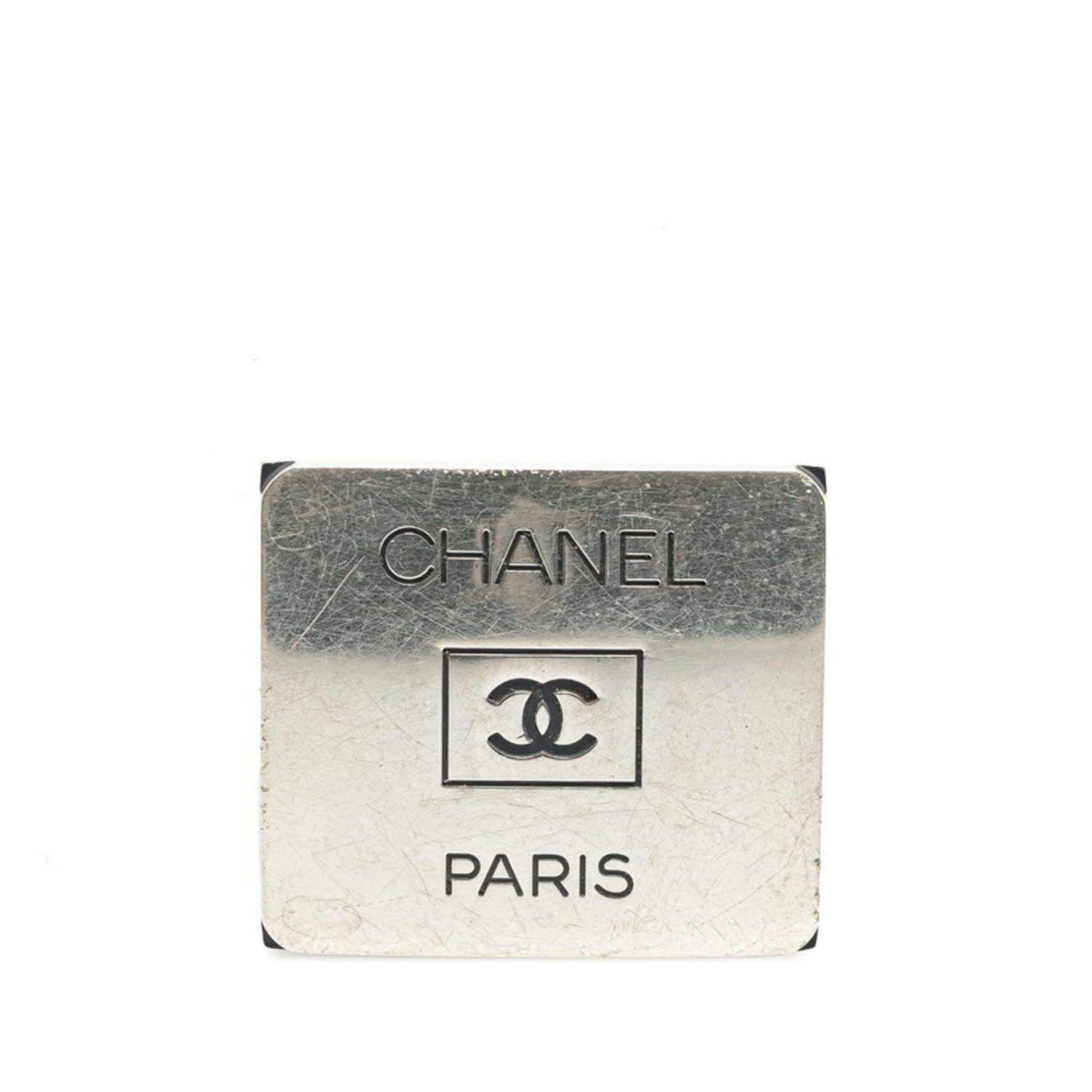 Chanel Coco Mark Plate Name Tag Brooch Metal