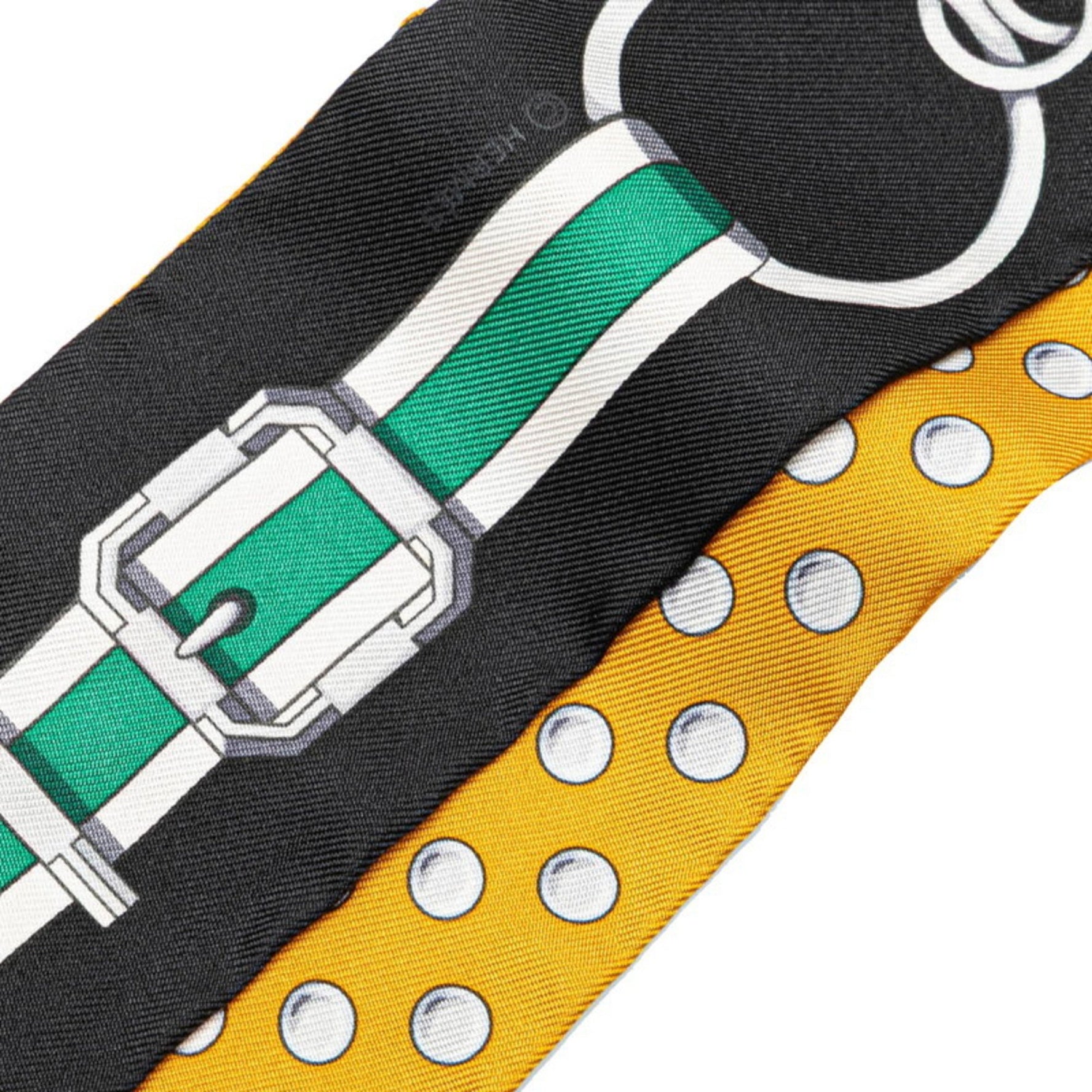 Hermes Twilly Grand Tralala Scarf Muffler Black Silver Multicolor Silk