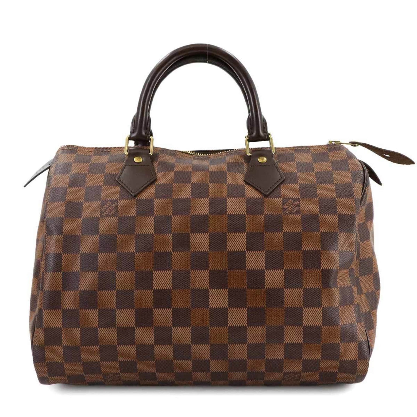 Louis Vuitton Damier Speedy 30 Handbag, Ebene Brown, Gold Hardware