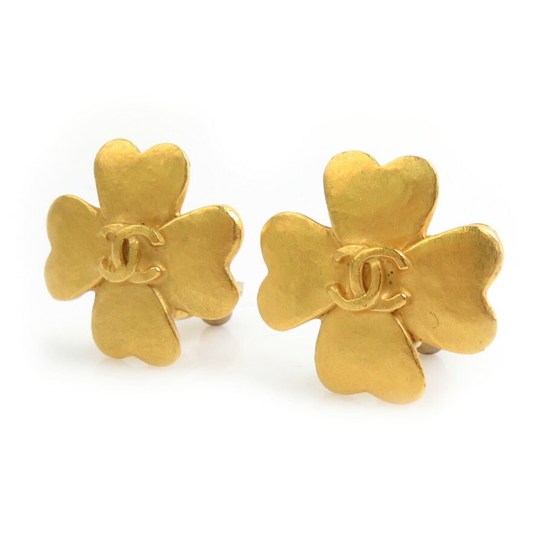 CHANEL Coco Mark Metal Earrings