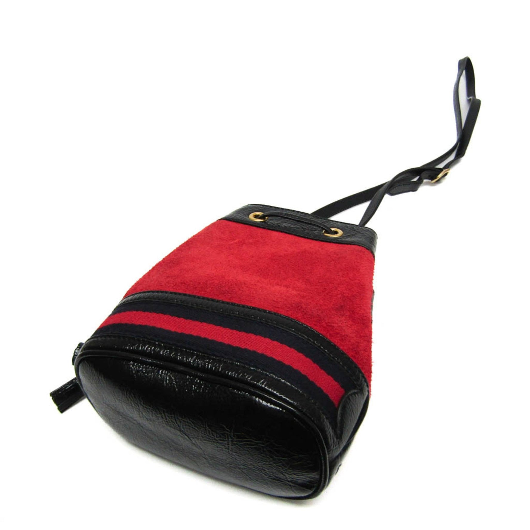 Gucci Drawstring Bag Type Leather,Suede Shoulder Bag Black,Navy,Red Color