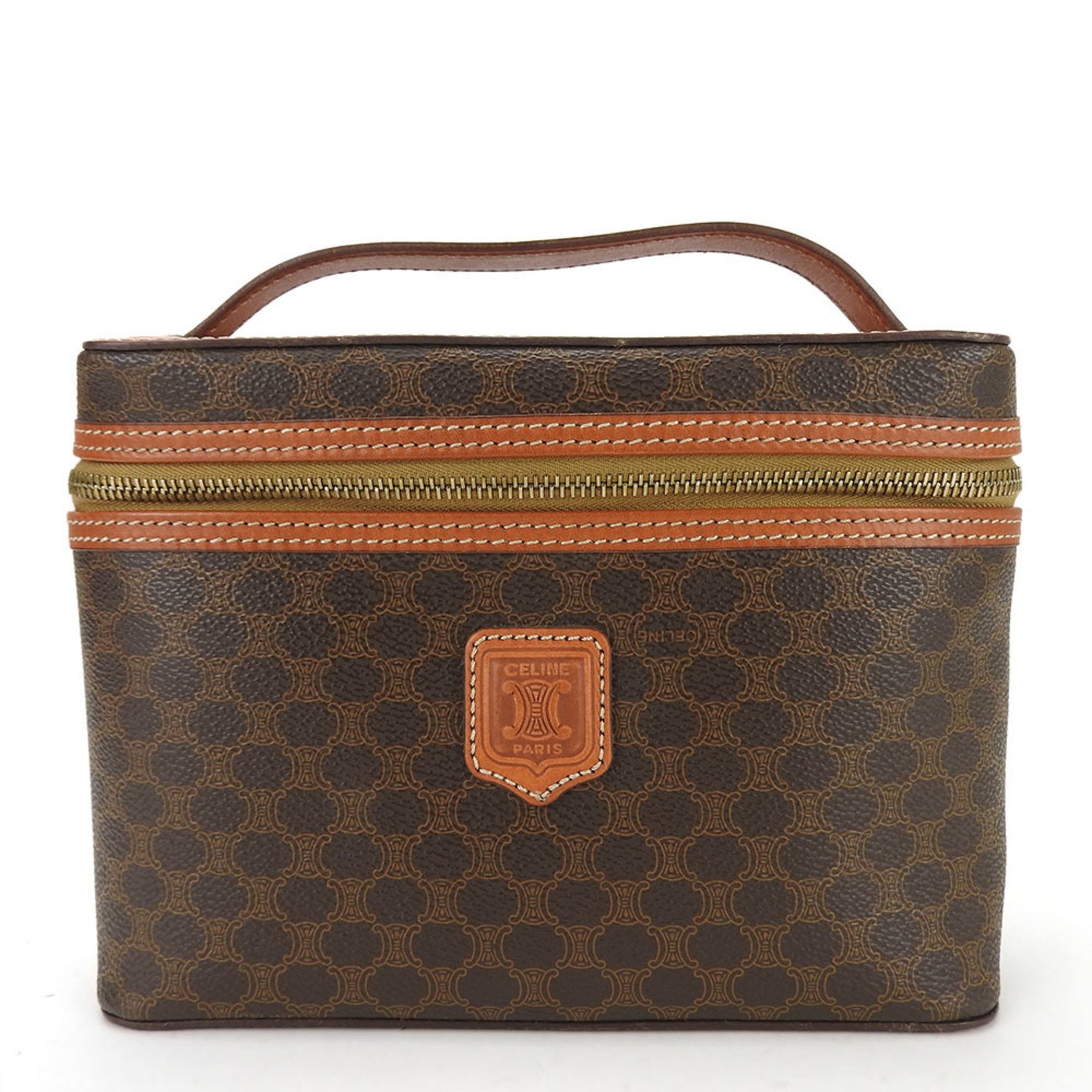 Celine handbag, macadam leather, vanity bag, pouch