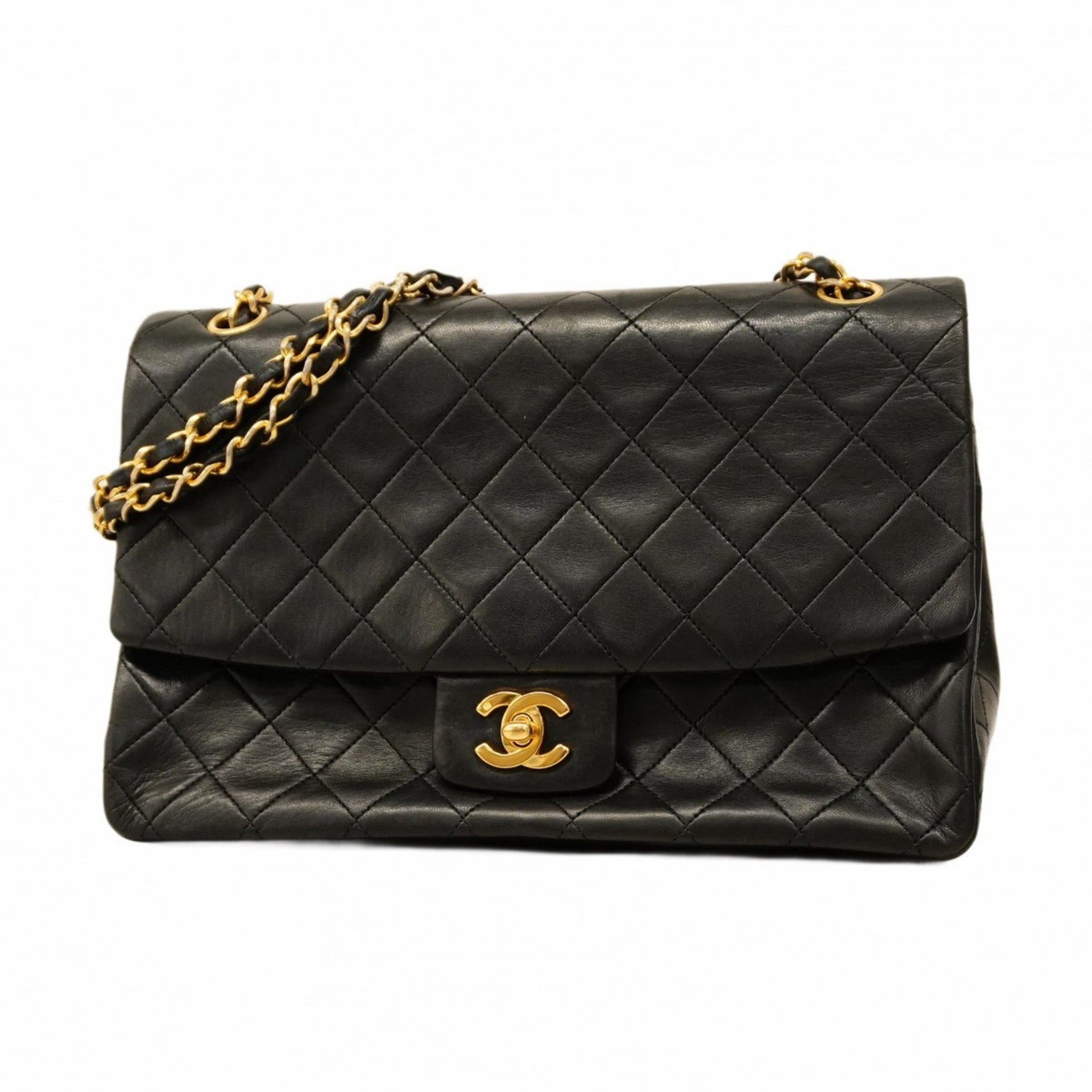 Chanel Shoulder Bag Matelasse W Chain Lambskin