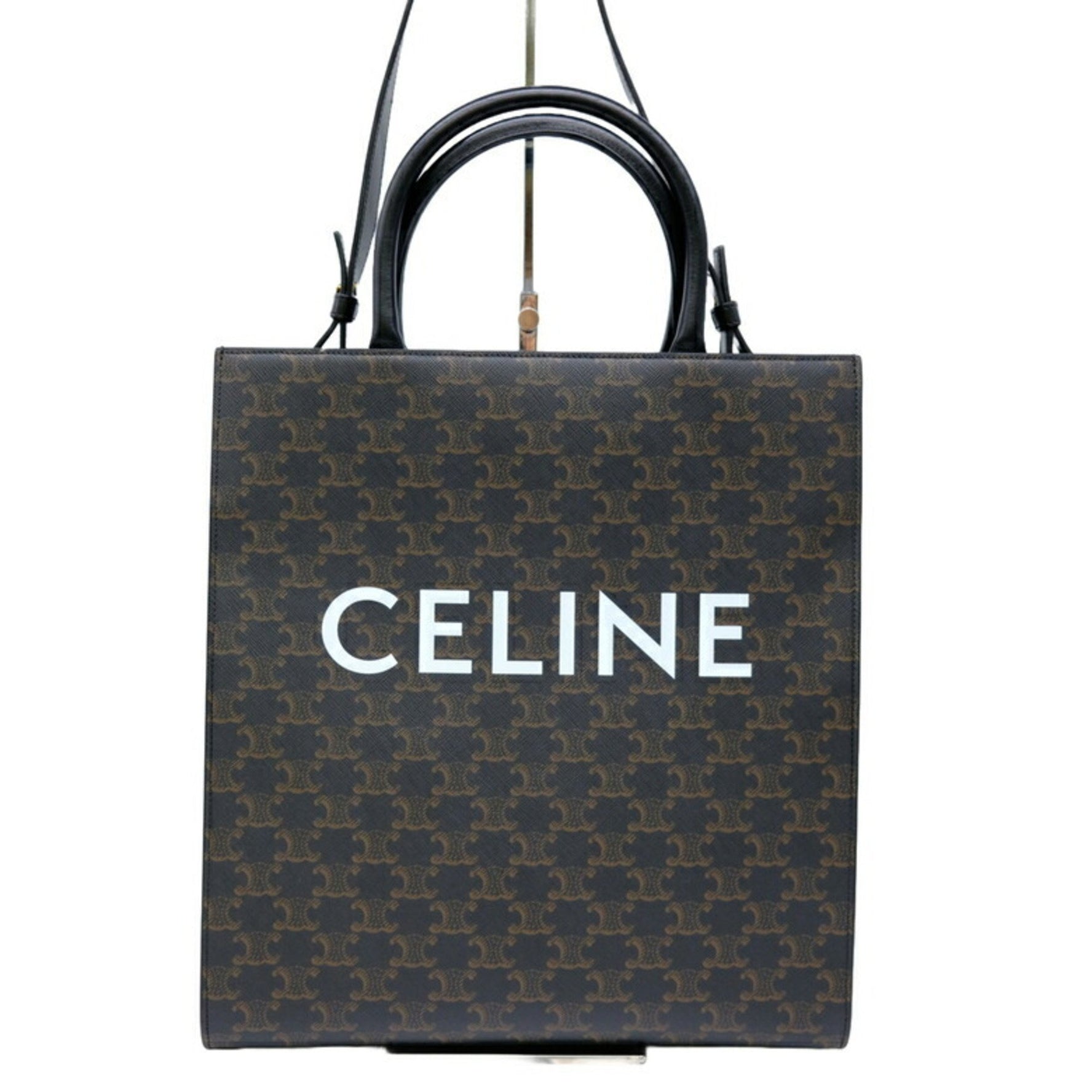 CELINE Vertical Cabas Medium Triomphe Shoulder Handbag