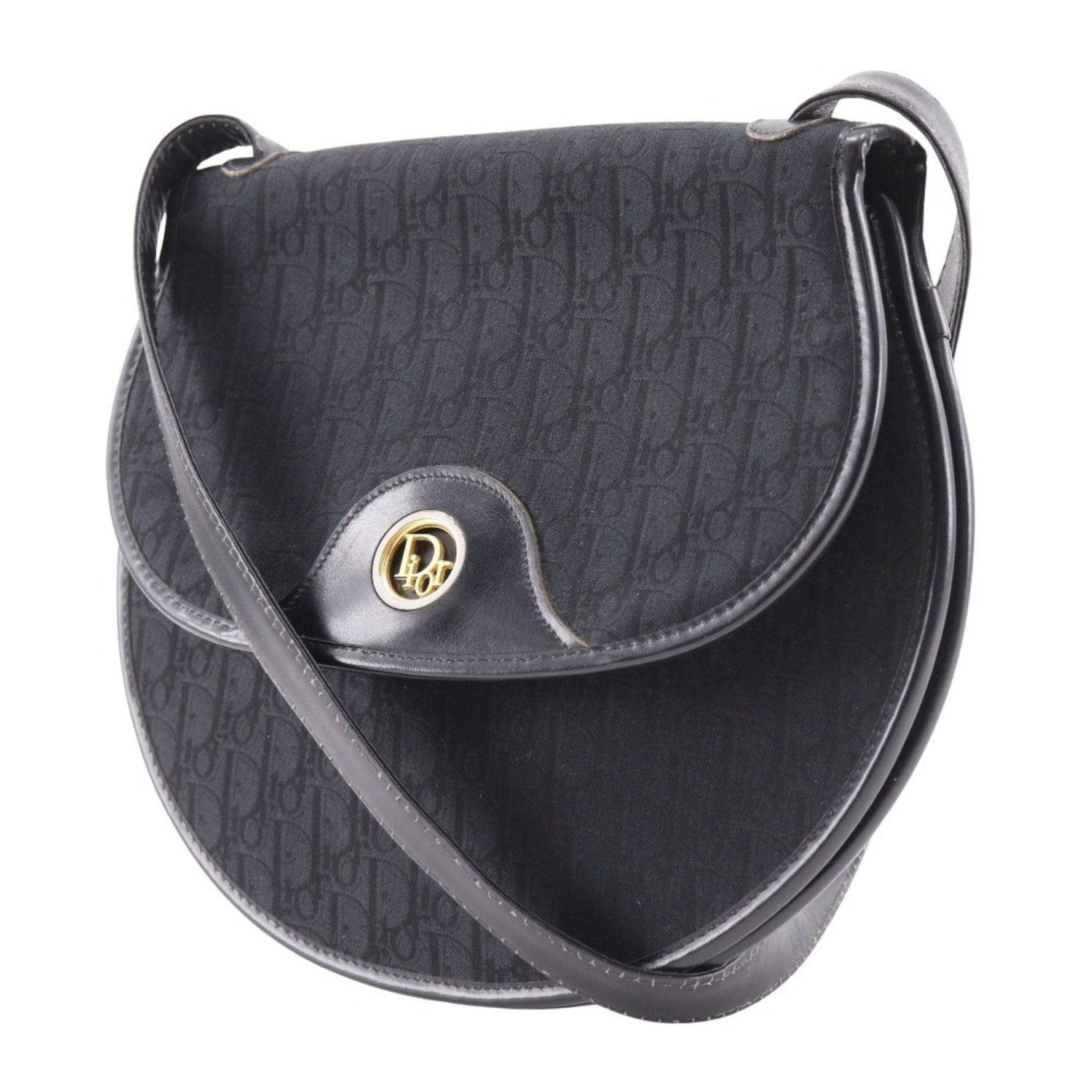 Christian Dior Dior Trotter Shoulder Bag Canvas Snap Button