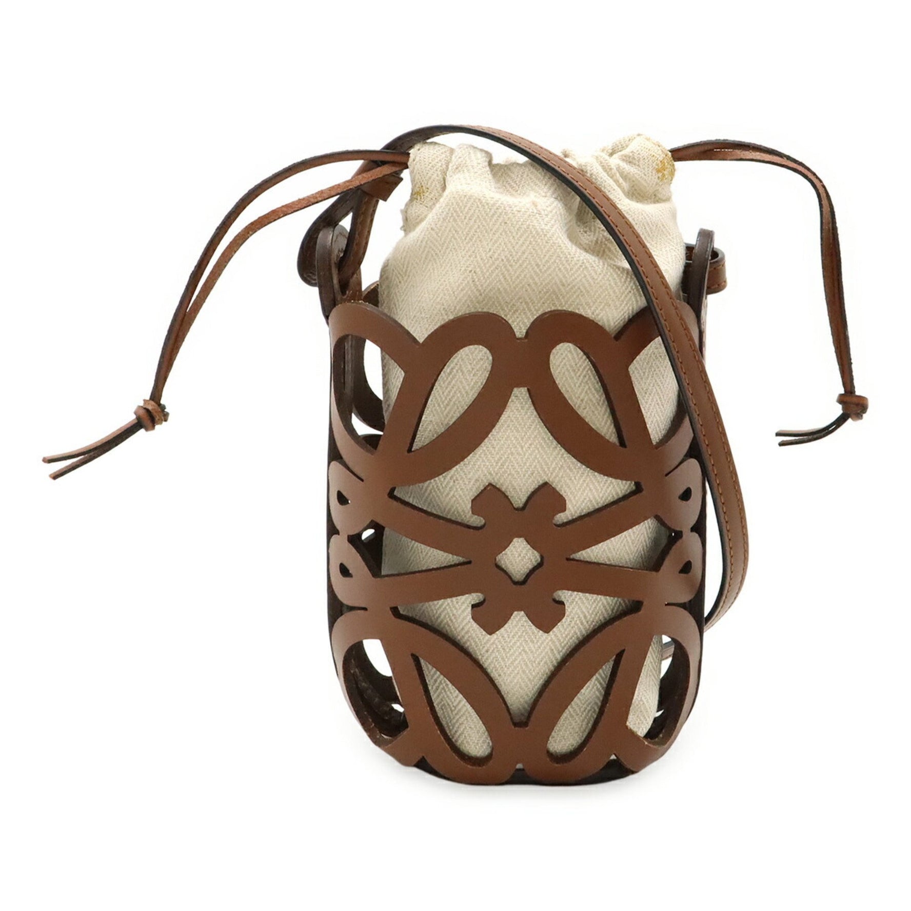 LOEWE Anagram Cutout Pocket Shoulder Bag/Pouch in Classic Calfskin