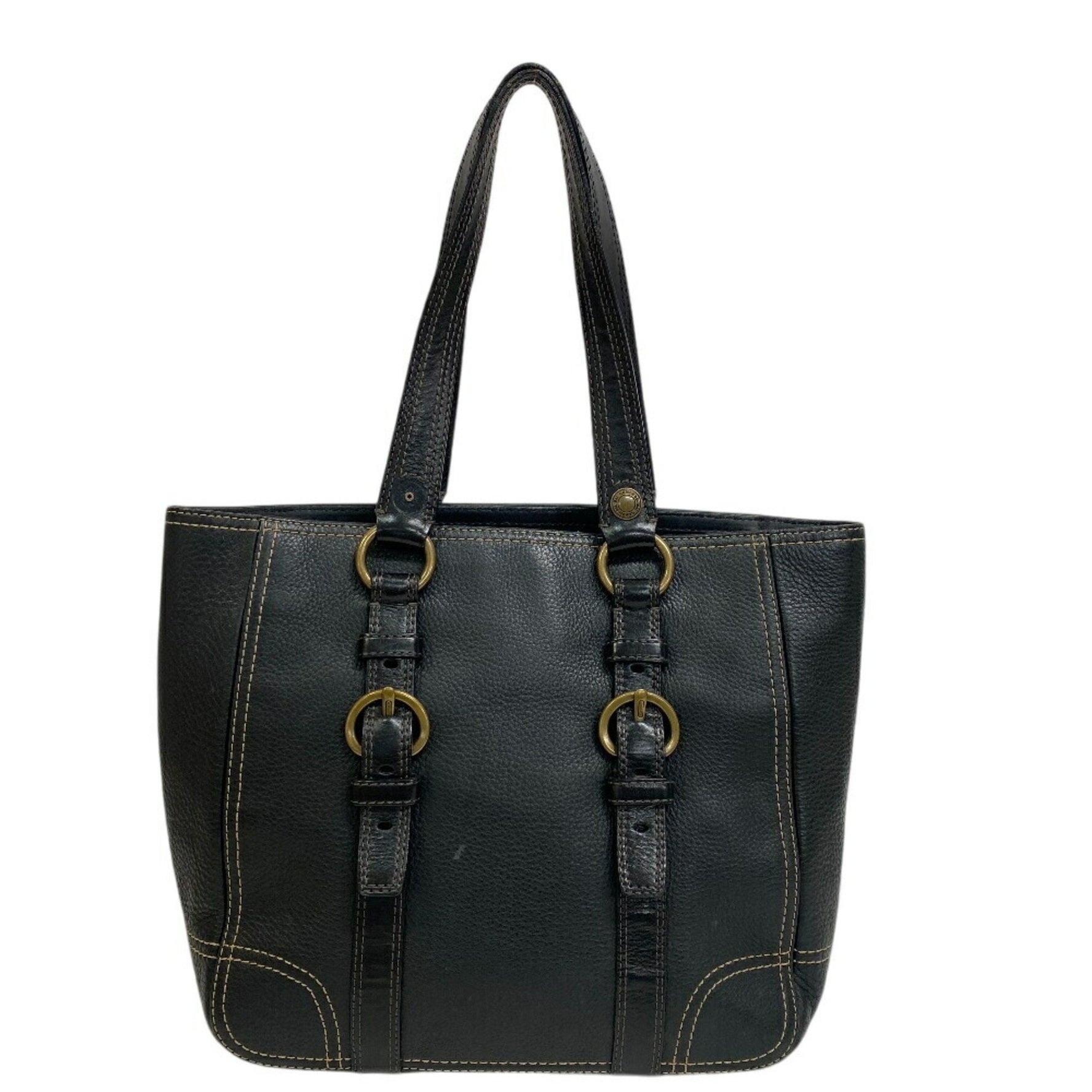 COACH Large Double Strap Handbag Black