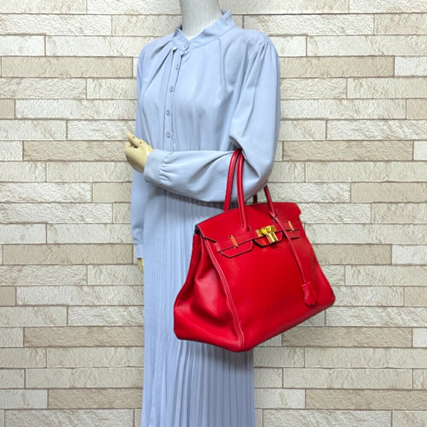 Hermes Birkin 35 handbag, Epsom leather, red