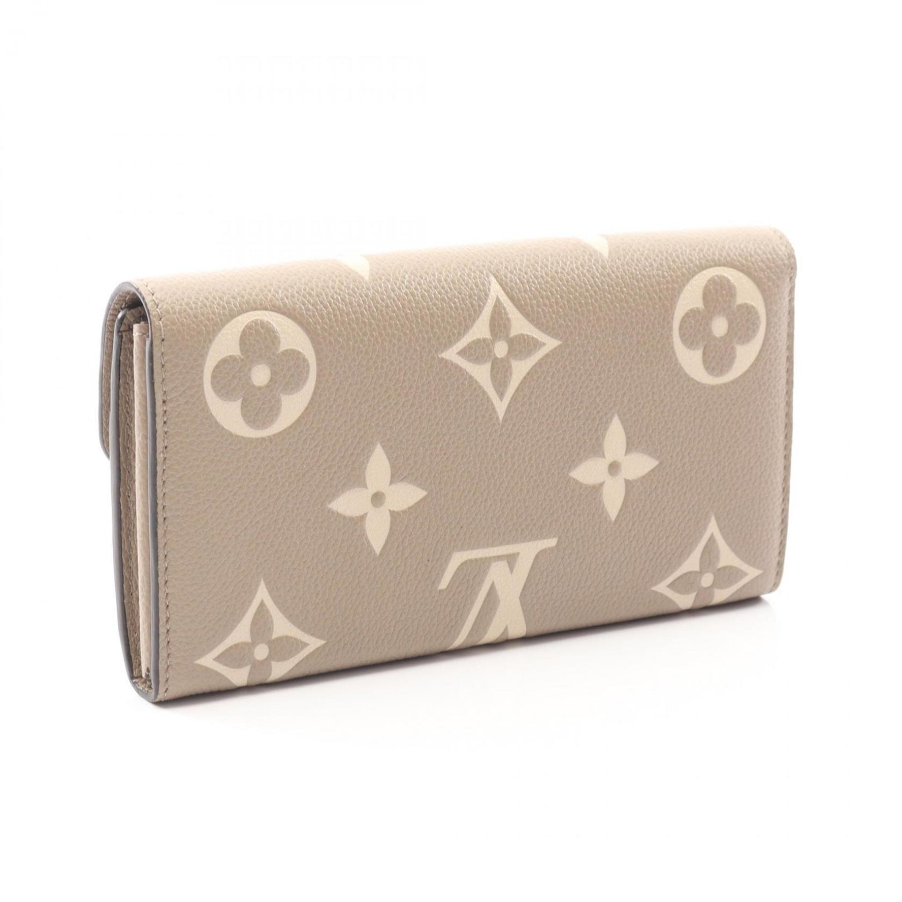 Louis Vuitton Portefeuille Sarah Bifold Long Wallet, Leather, Monogram Empreinte, Beige/White