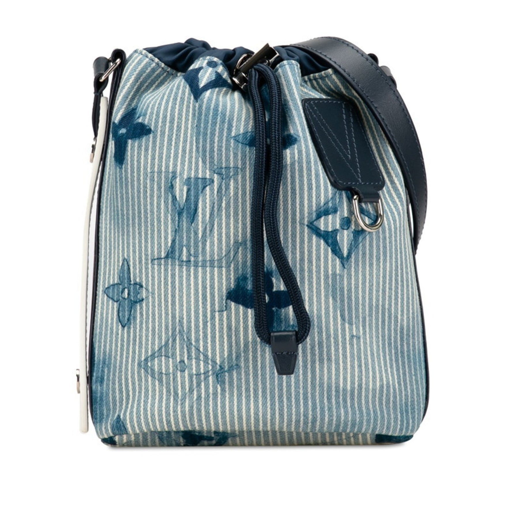 Louis Vuitton Monogram Watercolor Sac Marin Bag Shoulder Blue Navy Cotton Canvas Leather