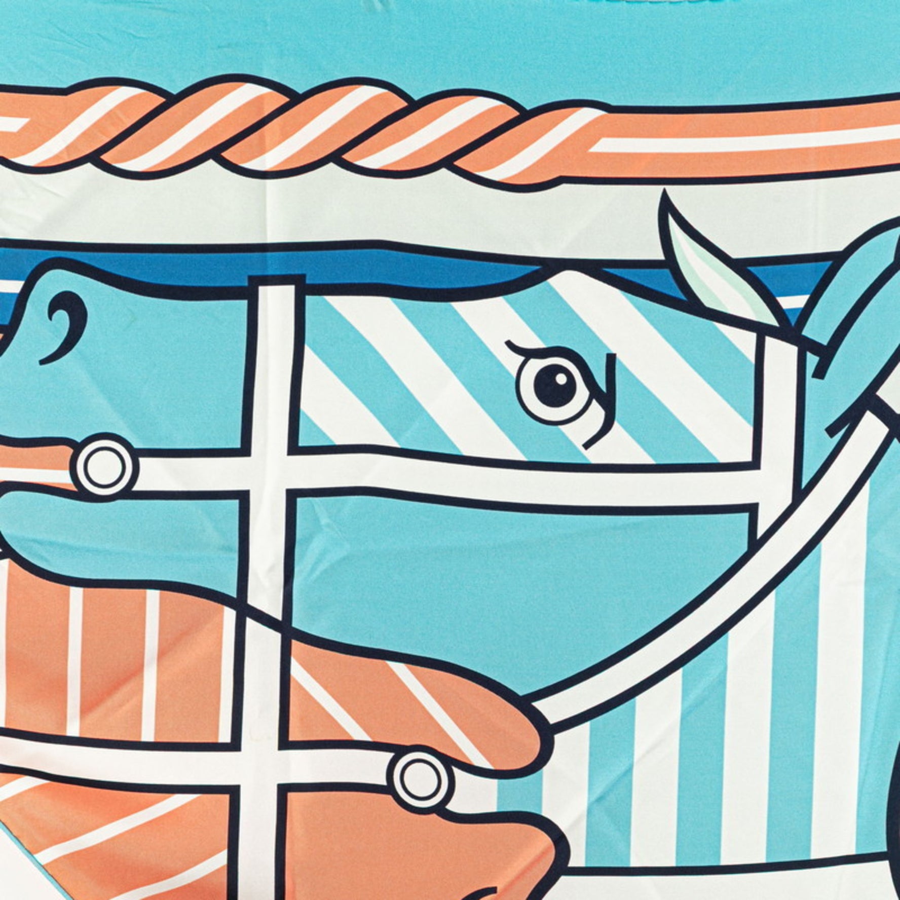 Hermes Triangle Geant Scarf Muffler Light Blue Multicolor Silk