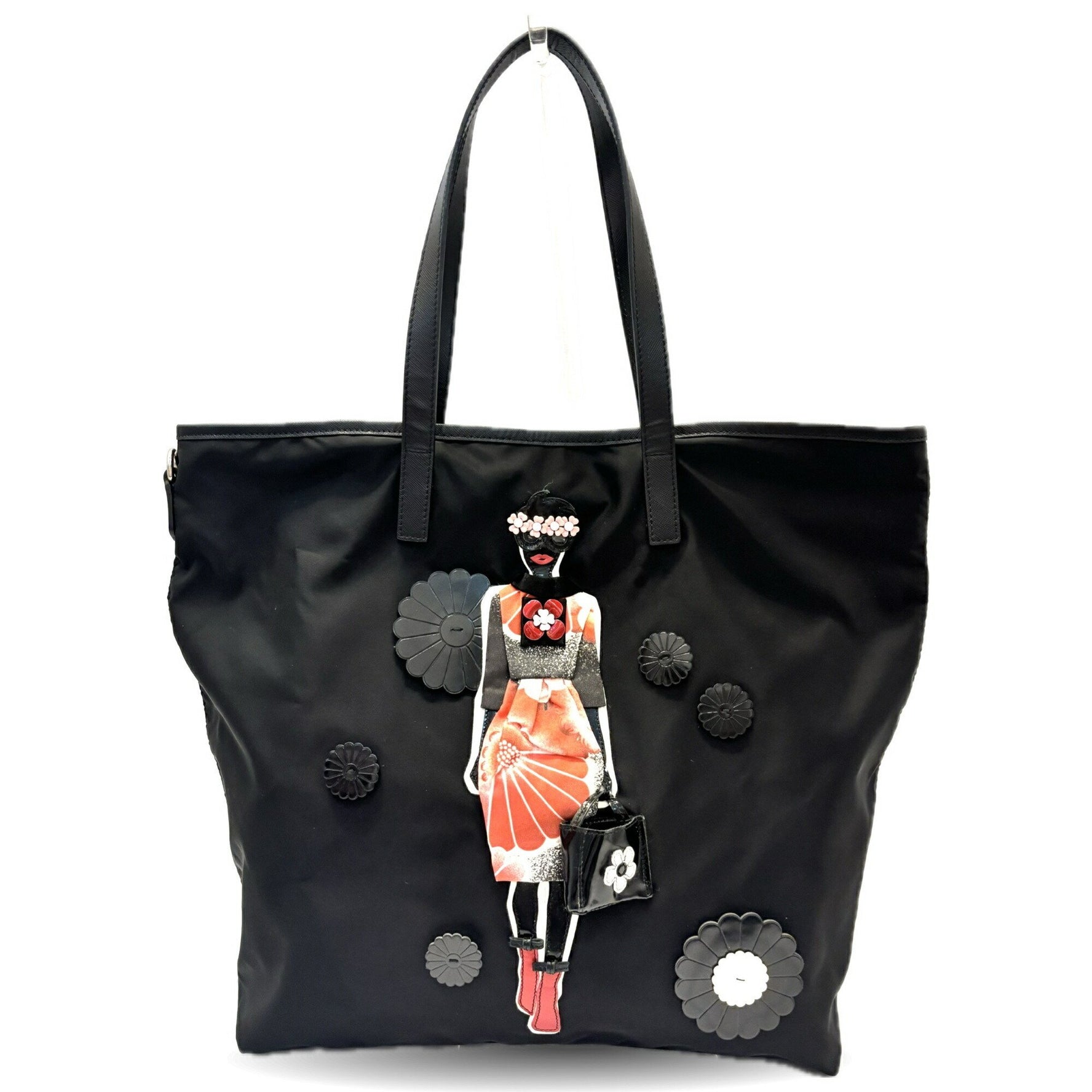 Prada Tote Bag Tessuto Nylon x Leather Handbag Show Model Triangle
