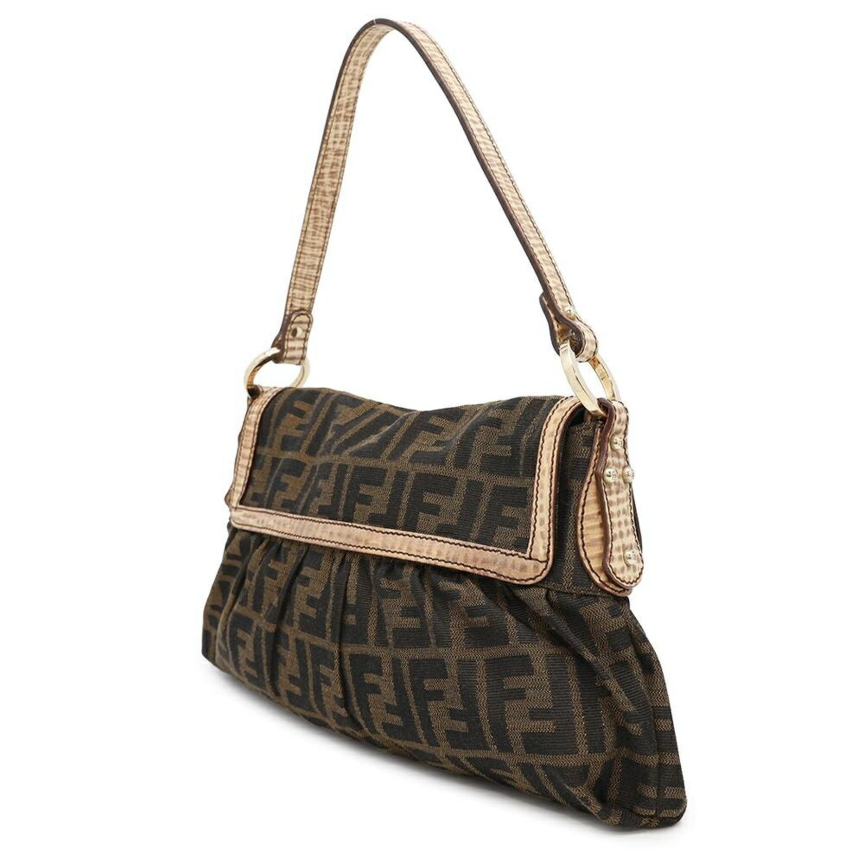 Fendi Shoulder Bag Zucca Pattern Canvas