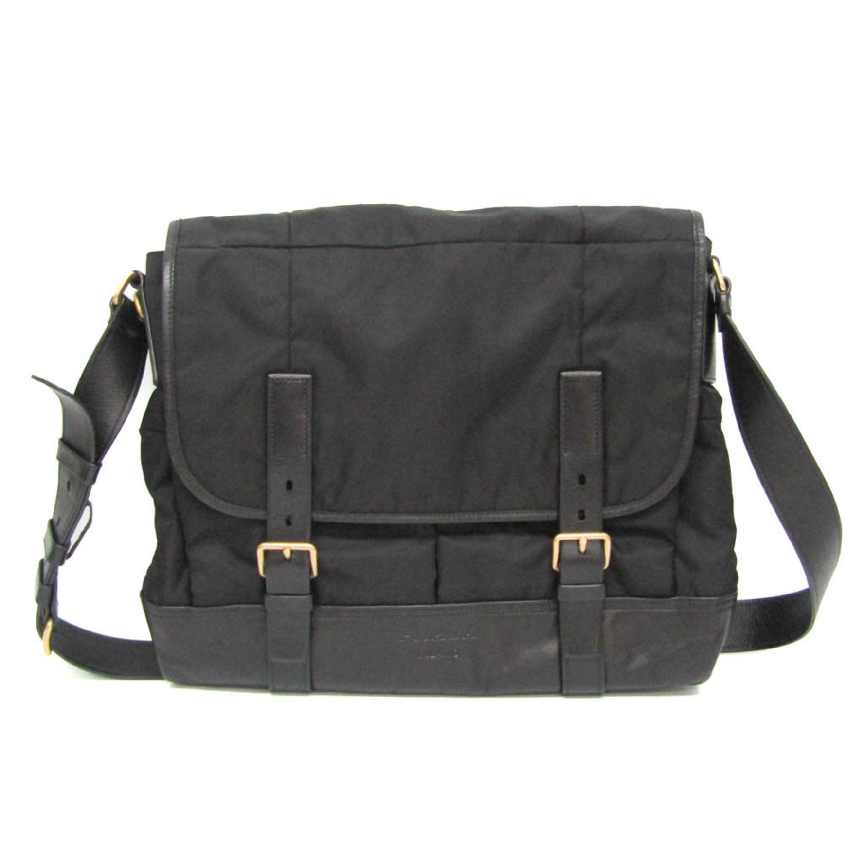 Prada Tessuto VA0814 Men's Nylon,Leather Messenger Bag,Shoulder Bag Black
