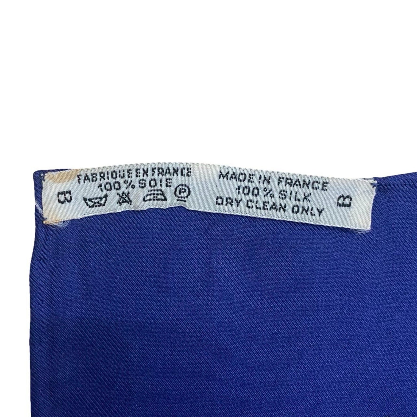 HERMES Vintage Carré 90 1789 LIBERTE EGALITE FRATERNITE REPUBLIQUE FRANCAISE Silk Scarf, Navy Blue, Commemorating the French Revolution