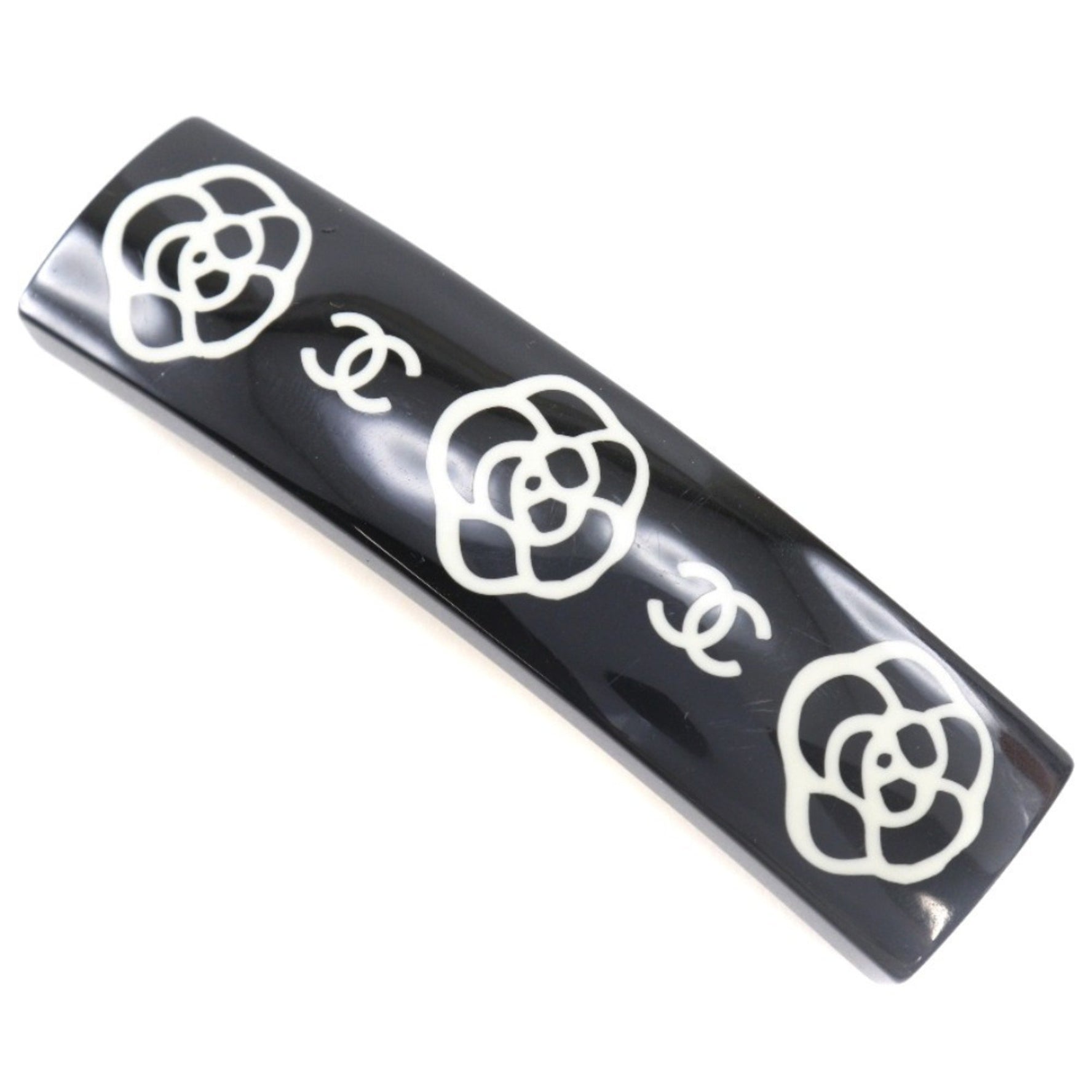 CHANEL COCO Mark Valletta Camellia Plastic Made in France 2003 Black Ladies