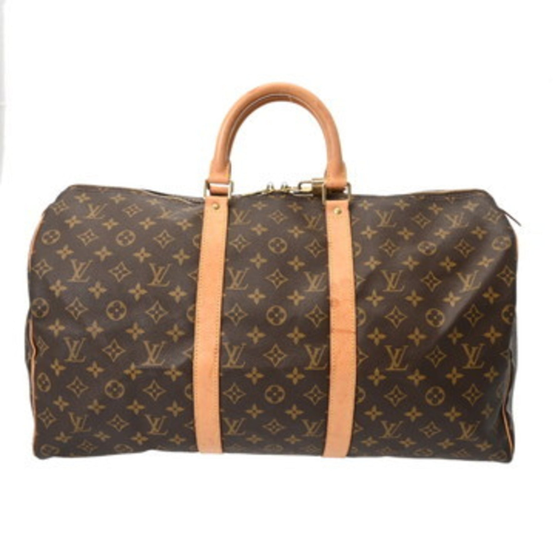 LOUIS VUITTON Monogram Keepall 50 Brown Canvas Boston Bag