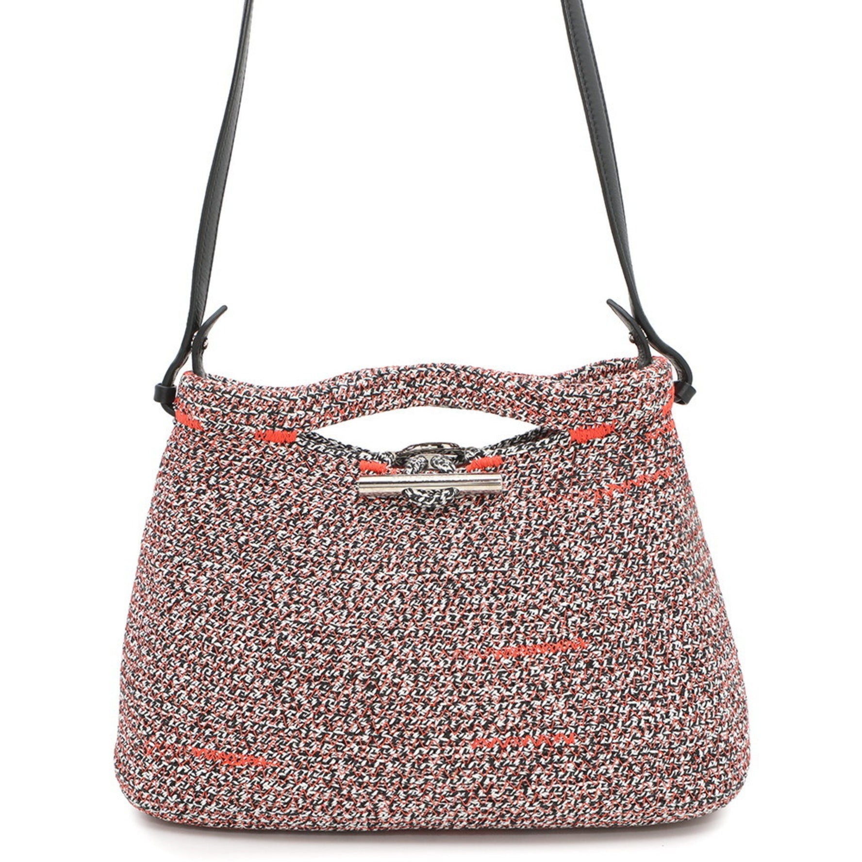 Balenciaga Zigzag Canvas and Leather Shoulder Bag