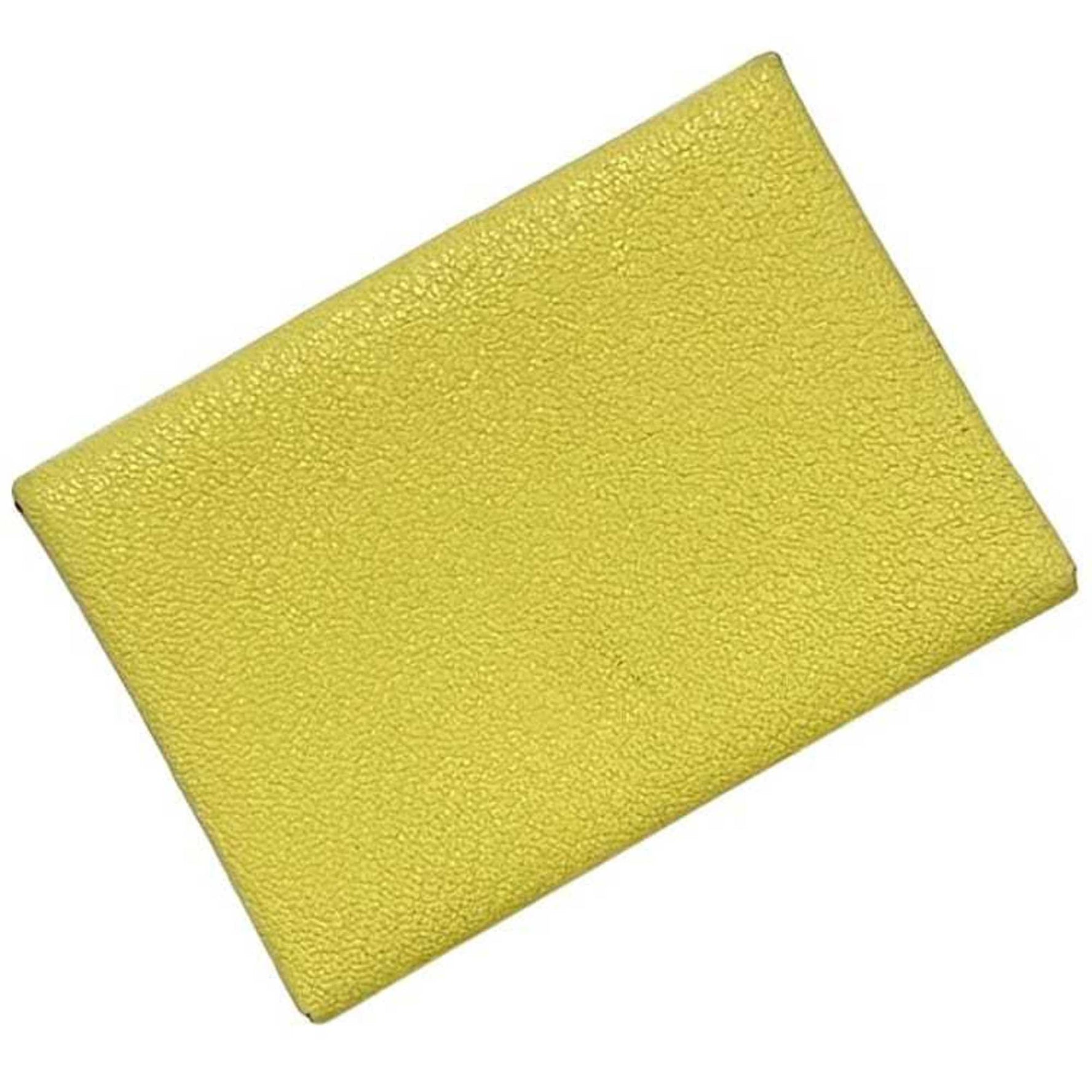 Hermes Hermès Calvi Duo bifold wallet in yellow with Limoncello pattern. Chevre Mysore leather coin purse, B stamp, 2023. compact case, bill compartment, card lemon.