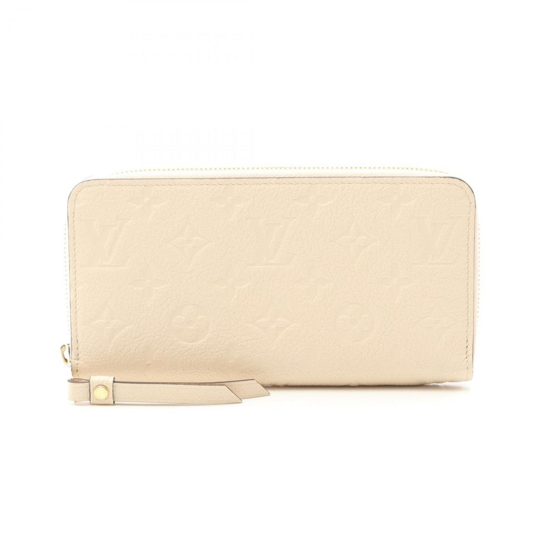 Louis Vuitton Zippy Wallet, Monogram Empreinte Leather, Round Long White